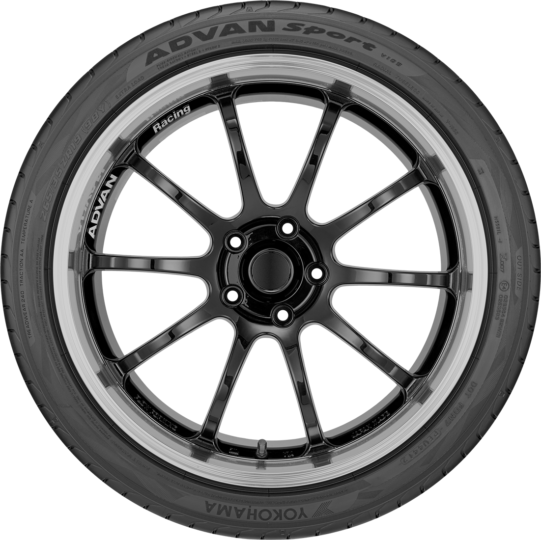 Advan Sport V105 225/50R17 94W High Performance Tires - All-Season Radial for Sports Cars & Luxury Sedans - Perfect for Highway Driving & Wet Road Conditions