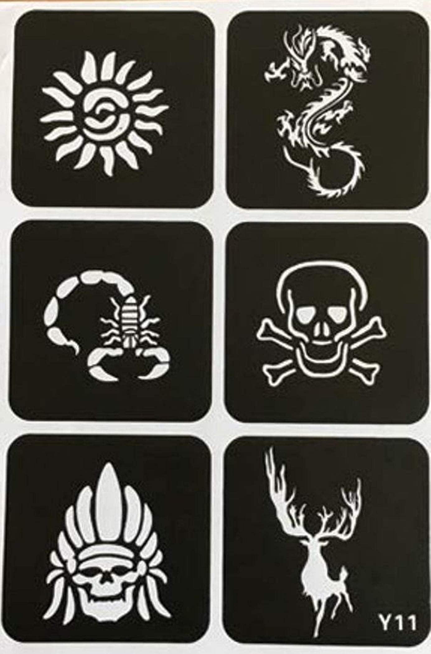 Ivana's Henna Mehndi Tattoo Stencil Kit - 50+ Temporary Tattoo Designs for Hands, Body, Fingers & Face | Safe Natural Henna Art for Kids, Girls & Women | Perfect for Weddings, Festivals & DIY Body Art - Design NIV-398