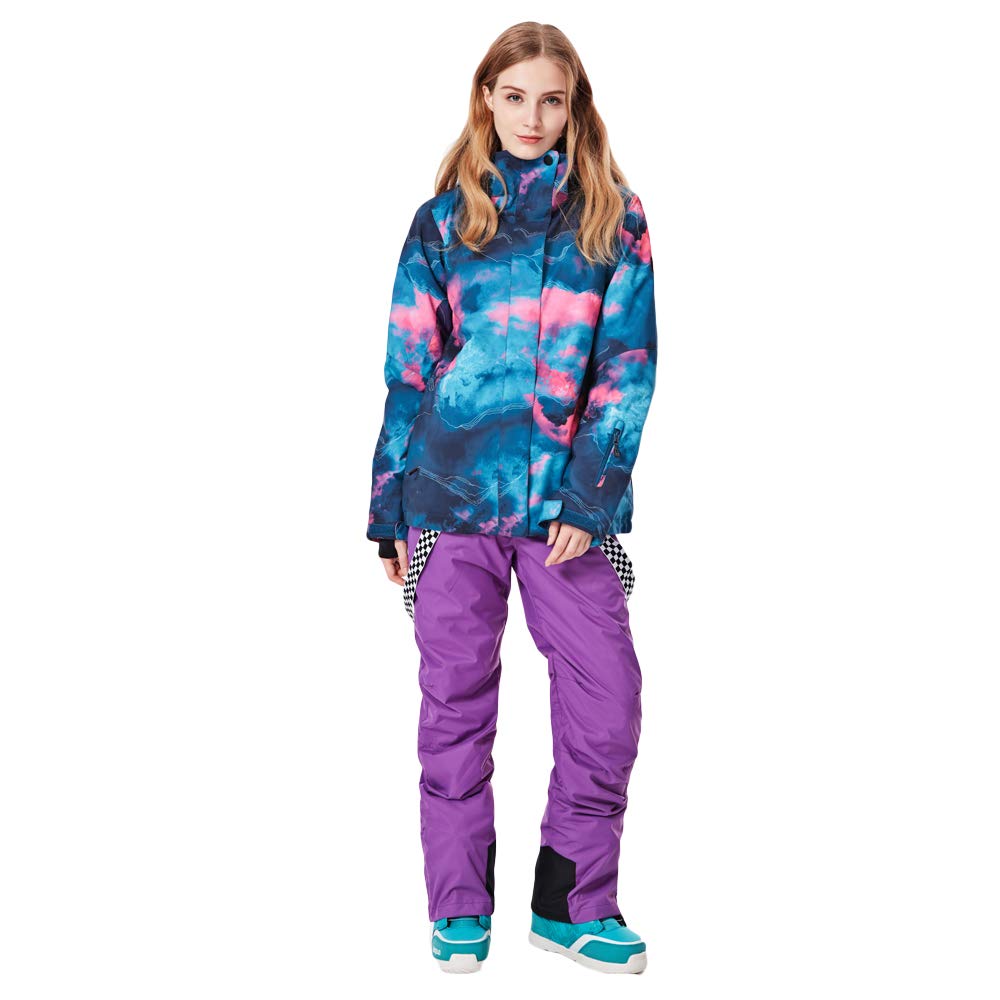 GS SNOWING Women's Ski Jacket & Pants Set - Windproof Waterproof Insulated Snowsuit for Winter - Warm Snowboarding Coat for Skiing & Outdoor Activities