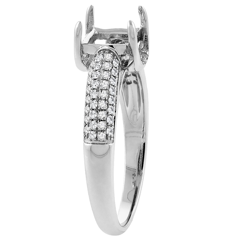 14K White Gold Natural London Blue Topaz & Diamond Engagement Ring - Square 6mm, Sizes 5-10 | Perfect for Proposals, Anniversaries & Special Occasions