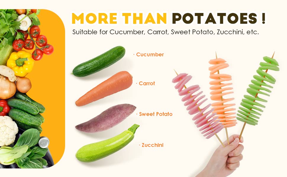 Stainless Steel Potato Twister Machine - 4 Reusable Spiral Cutter Sticks for Tornado Potato Chips Maker | Perfect for Home Cooking, Parties & Snack Making
