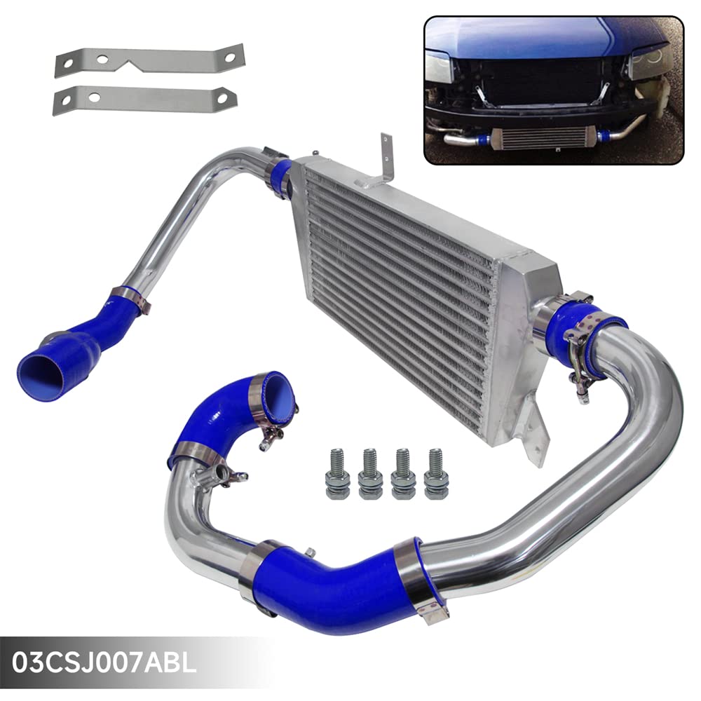 Upgrade Front Mount Intercooler Kit for Audi A4 1.8T Turbo B6 Quattro 2002-2006 - High Performance Aluminum Intercooler with Pipes & Clamps - Perfect for Street Racing & Turbocharged Engine Upgrades
