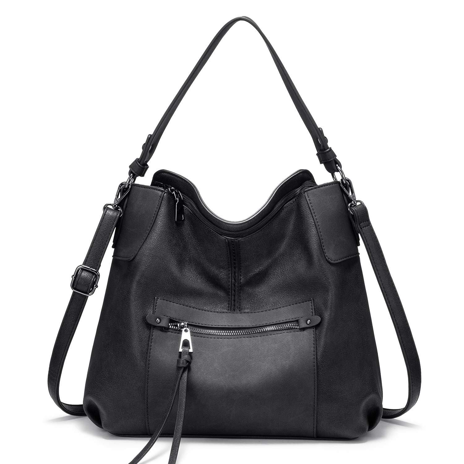**Genuine Leather Hobo Bags for Women - Large Crossbody Shoulder Handbag Tote Purse (Black) - Perfect for Work, Travel & Everyday Use**
