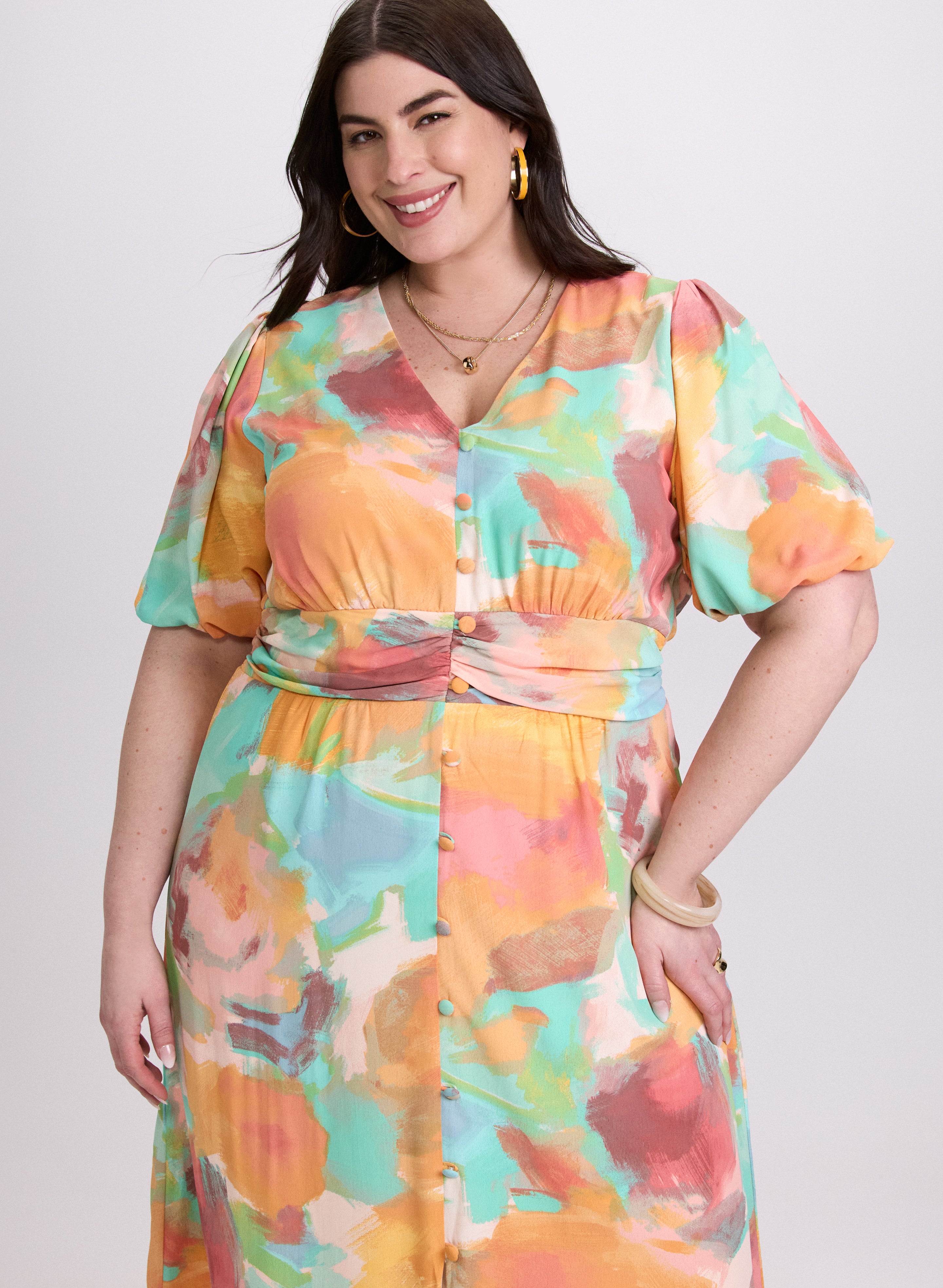 Elegant Abstract Floral Print Summer Dress for Women - Perfect for Beach Vacations, Garden Parties & Date Nights