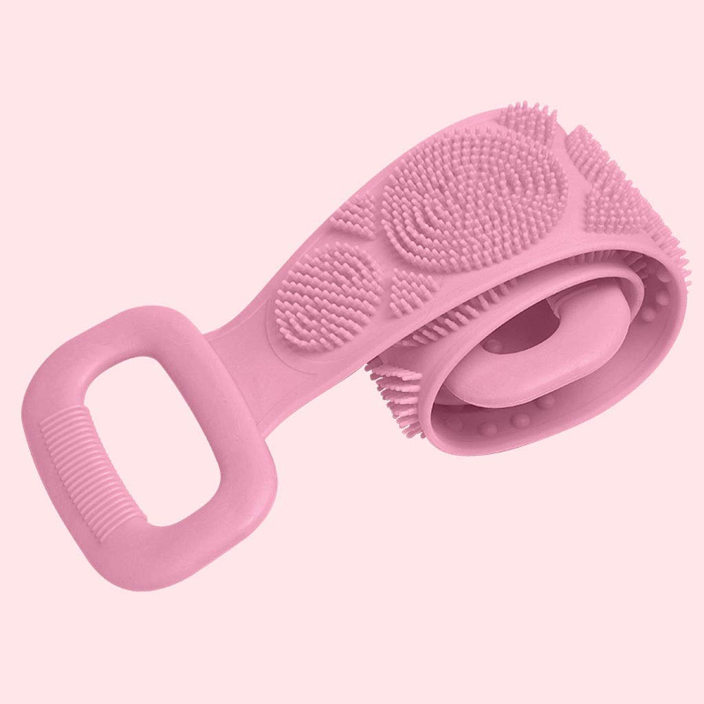 Exfoliating Silicone Scrub Towel for Back & Body - 2 Pack Bath Mud & Microabrasion Towel for Men & Women - Pink - Perfect for Spa, Shower & Dead Skin Removal