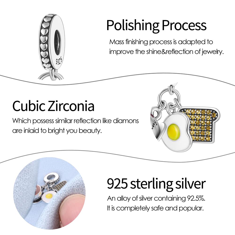 Pandach 925 Sterling Silver Travel-Themed Charms for Bracelets & Necklaces - Round The World Beads, Relaxation Dangle Pendants - Jewelry Beads Gifts for Women - Perfect for Travel Lovers, Vacation Souvenirs & Everyday Wear