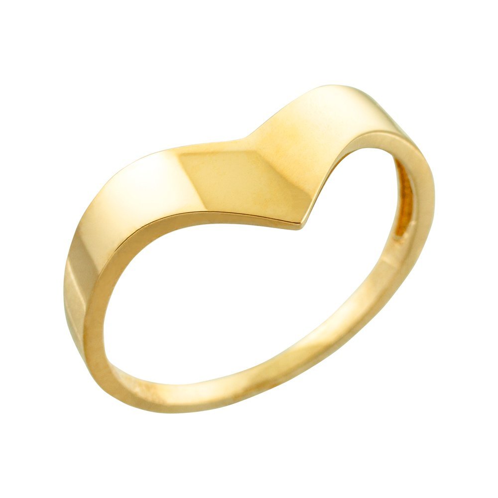 14k Yellow Gold Chevron Ring for Women - Modern & Contemporary Solid Gold Stackable Ring - Perfect for Everyday Wear, Gifts & Special Occasions