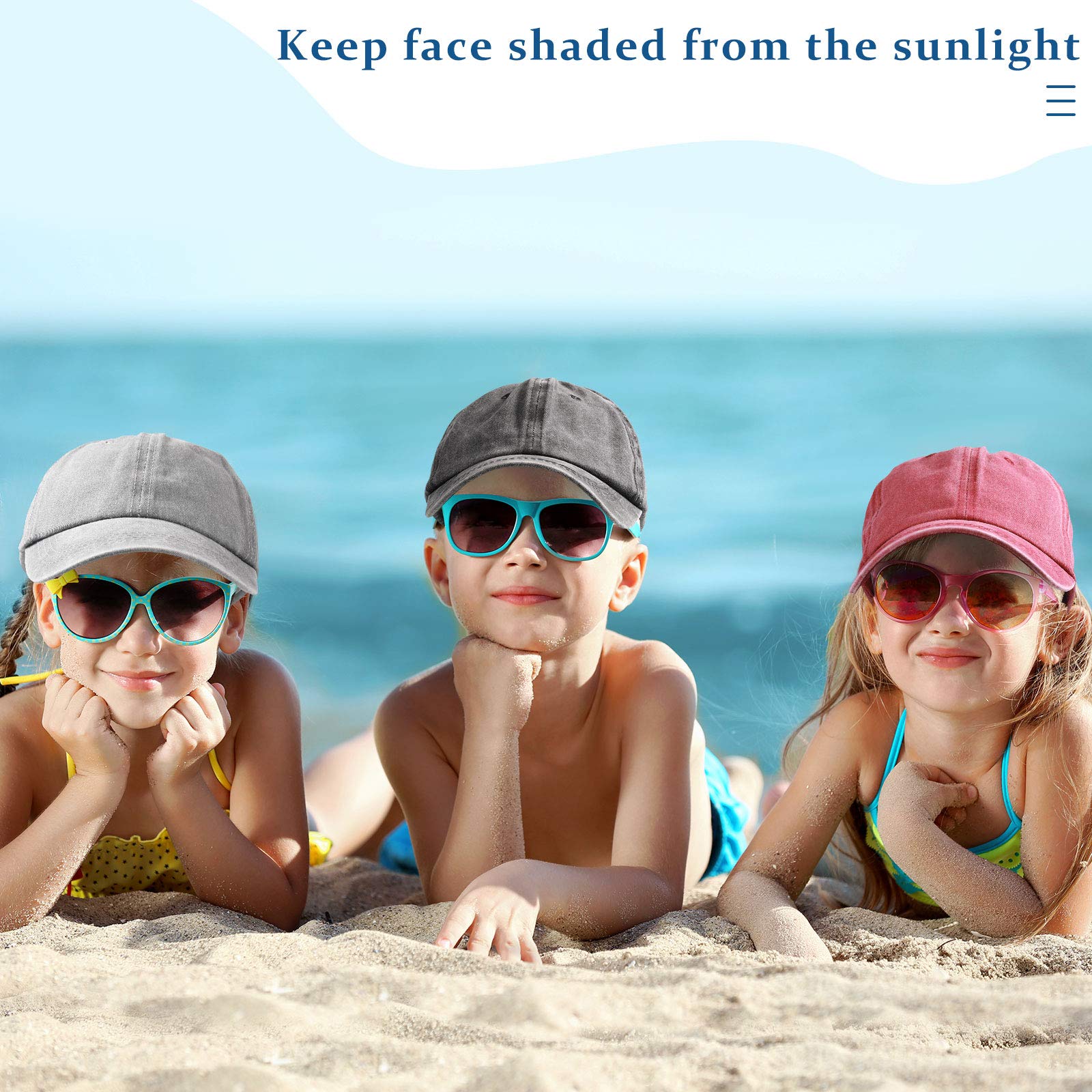4-Pack Distressed Wash Kids Baseball Hats - Adjustable Toddler Trucker Caps for Boys & Girls - Perfect for Summer Outdoor Play, Sports & Casual Wear