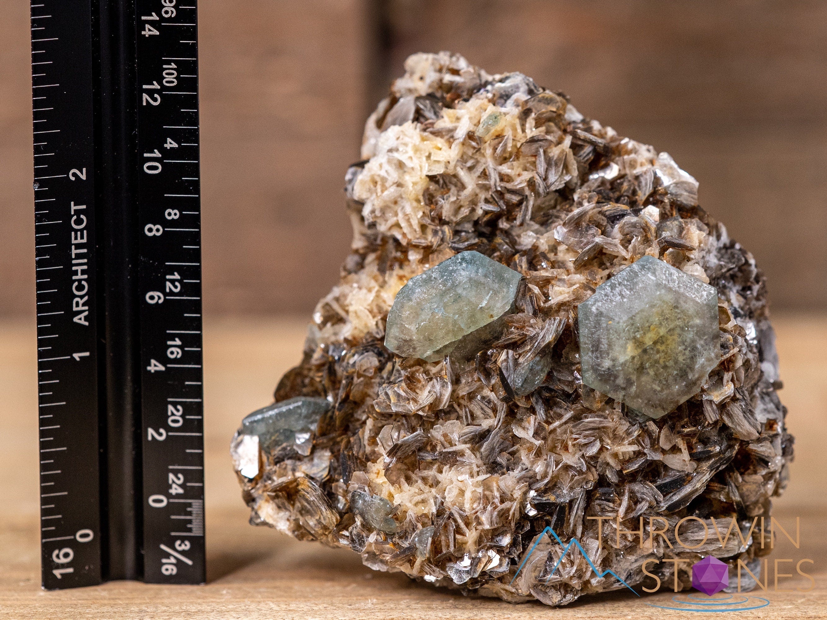 Natural APATITE on FELDSPAR with MUSCOVITE Raw Crystal Cluster - Healing Stones Collection | Unique Housewarming Gift, Spiritual Home Decor, Mineral Specimen (40681) | Perfect for Meditation Spaces, Yoga Rooms & Crystal Healing Altars