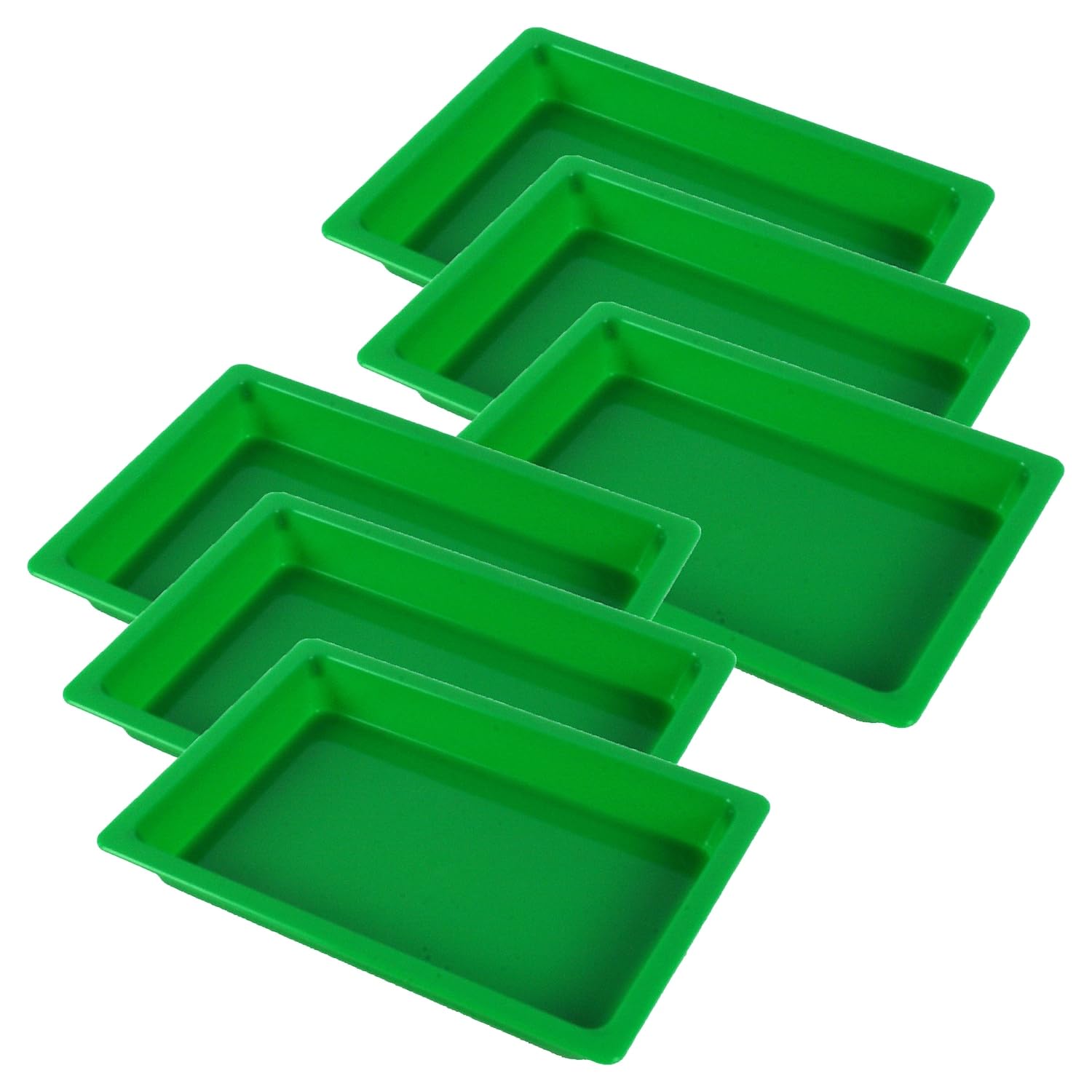 Romanoff Small Creative Tray - Set of 6 Green Organizer Trays for Crafts, Office Supplies & Jewelry Storage | Perfect for DIY Projects, Desk Organization & Home Decor