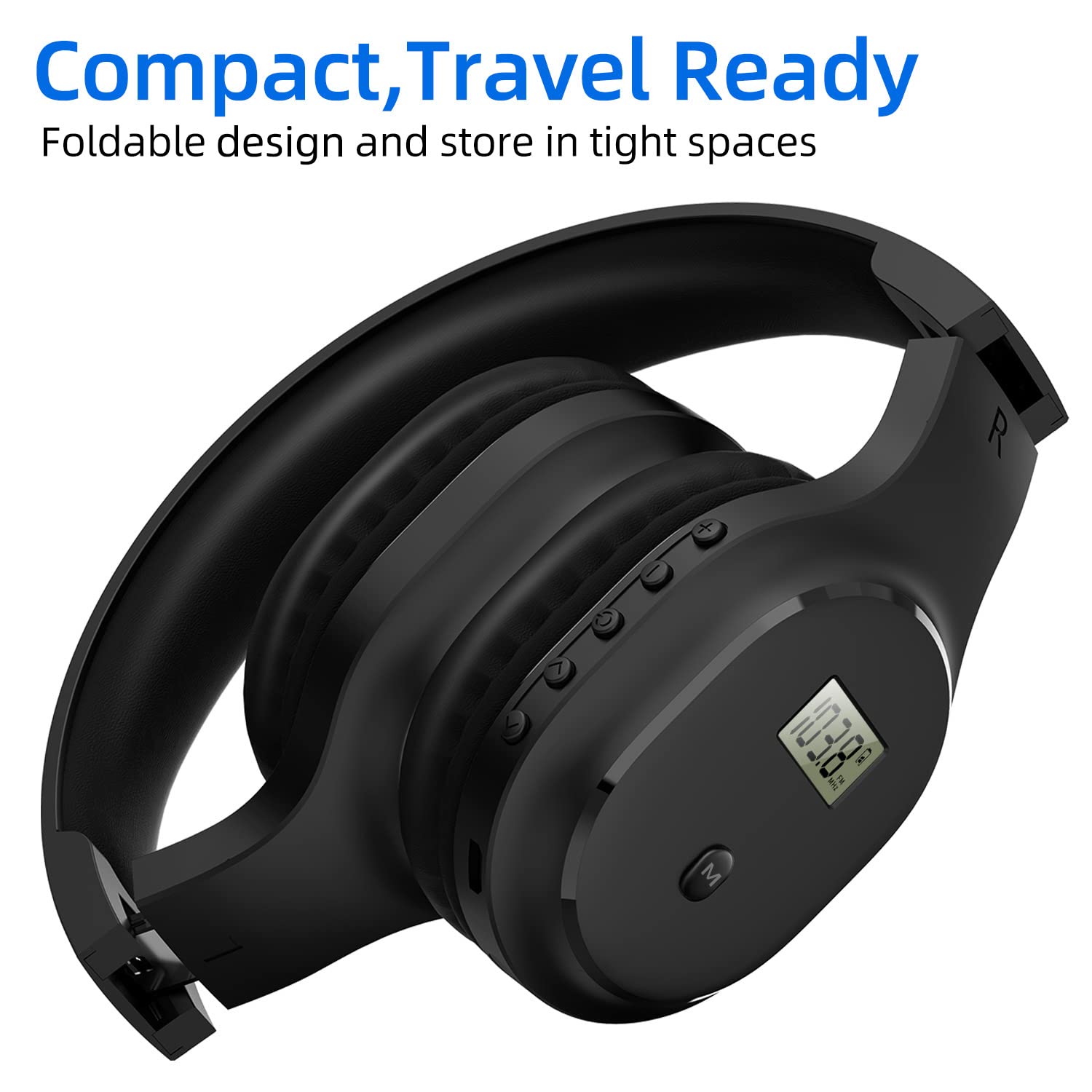 Best Wireless Headphones with FM Radio & Bluetooth 5.0 - Rechargeable Over-Ear Headset with Built-in Mic, Lightweight Comfort for Running, Gym, Workouts, Travel & Outdoor Activities | Perfect for Jogging, Cycling, Mowing & Commuting