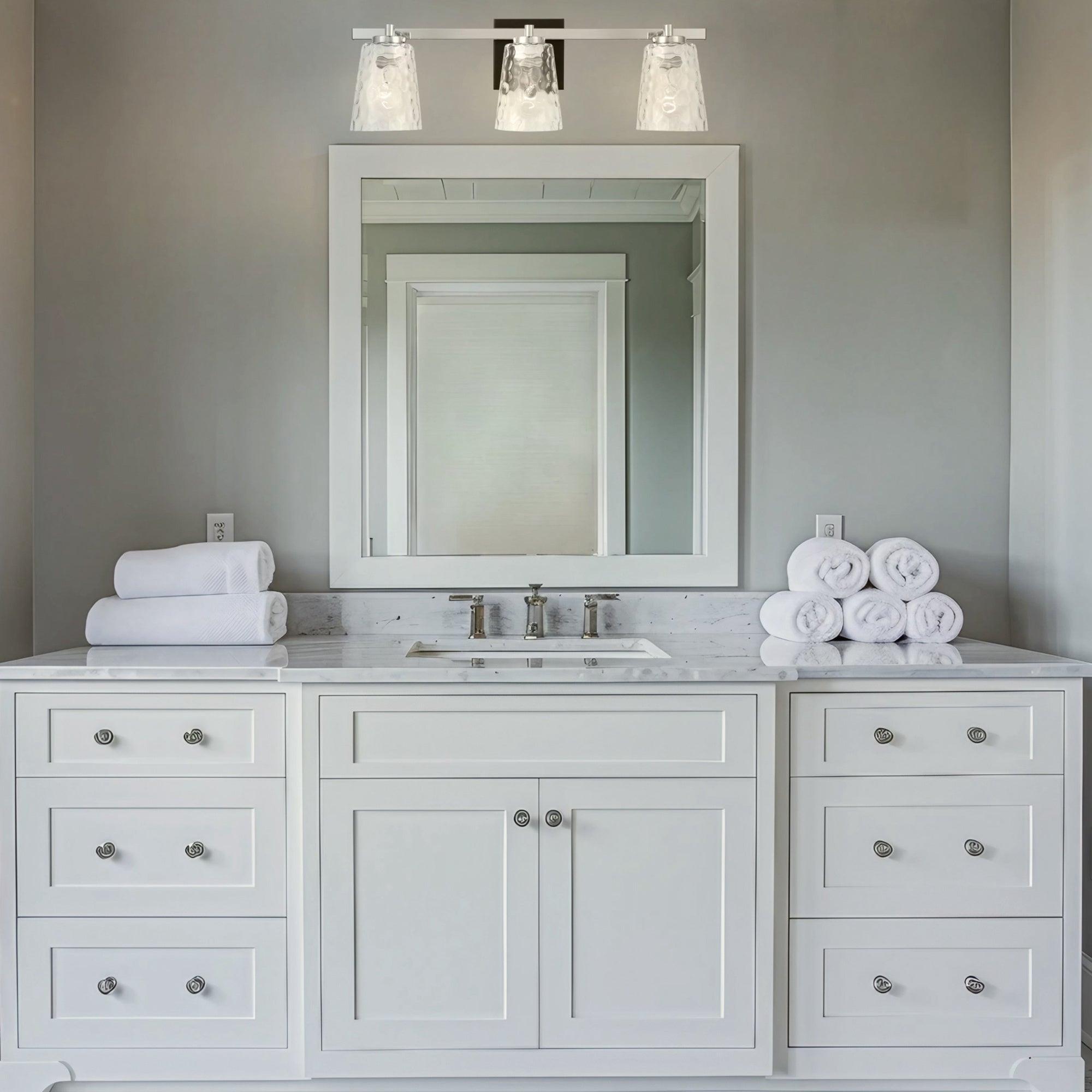 Radiance Modern 3-Light Dimmable Vanity Light - Bathroom Makeup Mirror Lighting Fixture for Bedroom, Dressing Room & Powder Room
