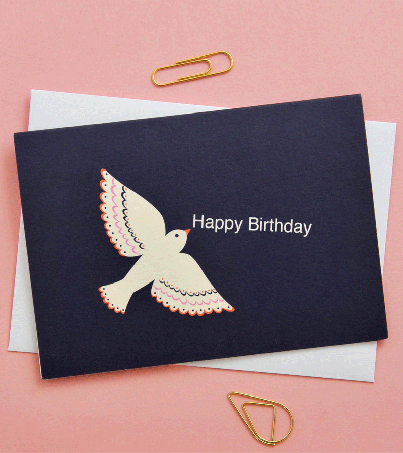 Happy Birthday Bird Notecard Set by Elvira van Vredenburgh - Handmade Greeting Cards for Birthdays, Thank You Notes & Special Occasions - Perfect for Party Invitations, Gift Cards & Personal Messages