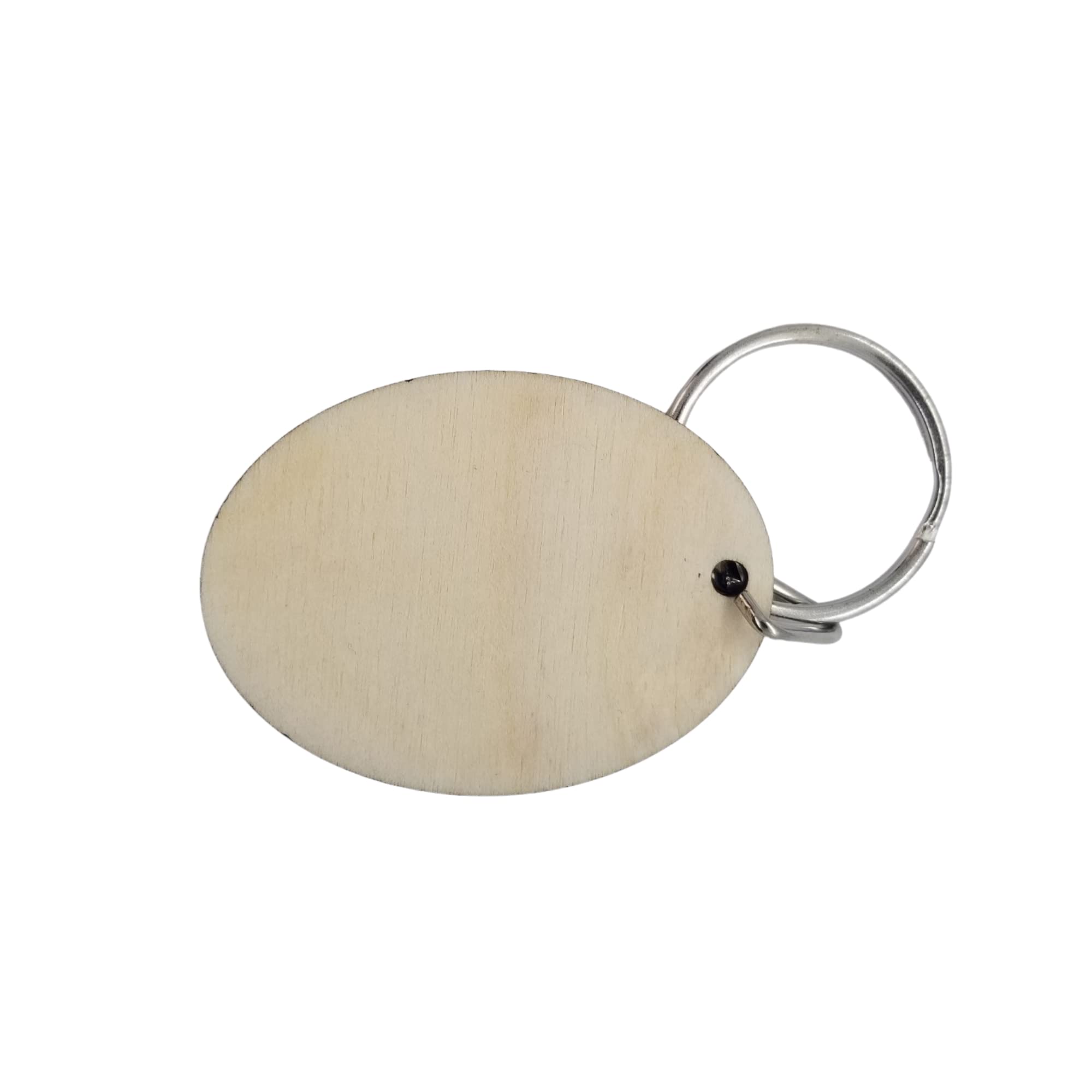 Wooden Bathroom Keychain - Key Ring & Tag for Restroom Keys - Perfect for Home & Office Use