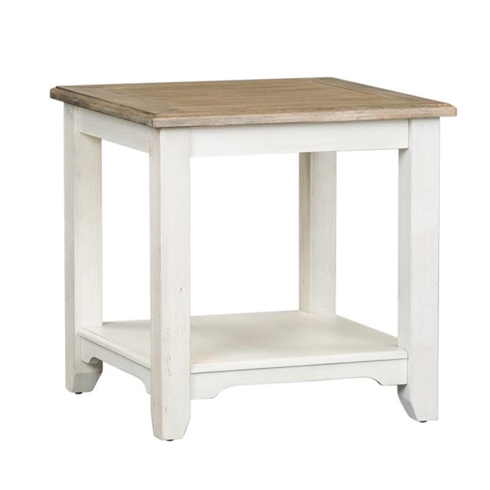 Liberty Furniture Summerville White End Table - Modern Nightstand for Bedroom, Living Room & Office - Small Side Table with Storage Shelf