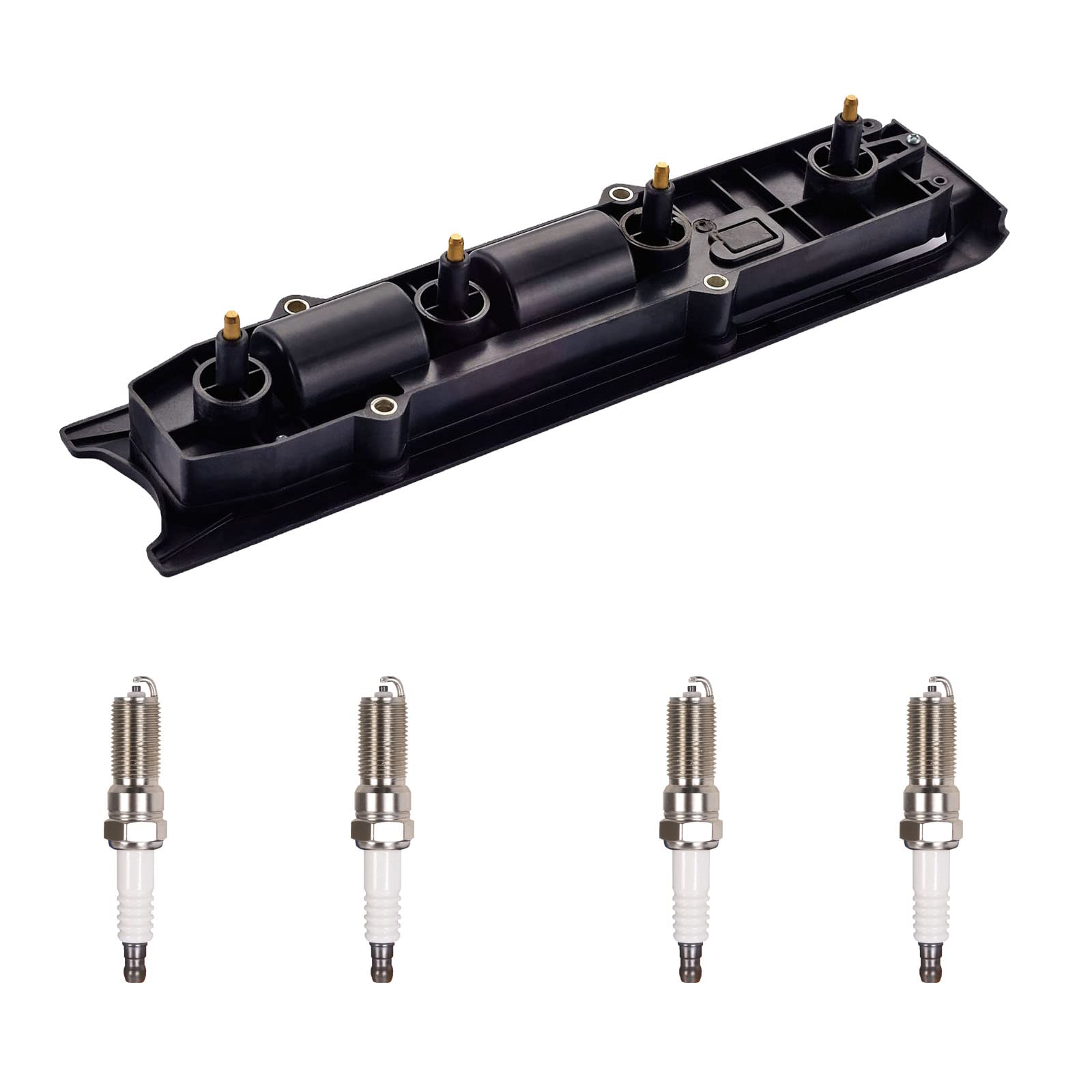 Ignition Coil & 4 Iridium Spark Plugs Replacement Kit for 2000-2007 Oldsmobile Alero, Pontiac Grand Am Sunfire, Saturn Ion L100 L200, Chevrolet Cavalier Malibu Cobalt 2.2L L4 - UF301 Compatible - Perfect for Engine Tune-Up & Performance Enhancement