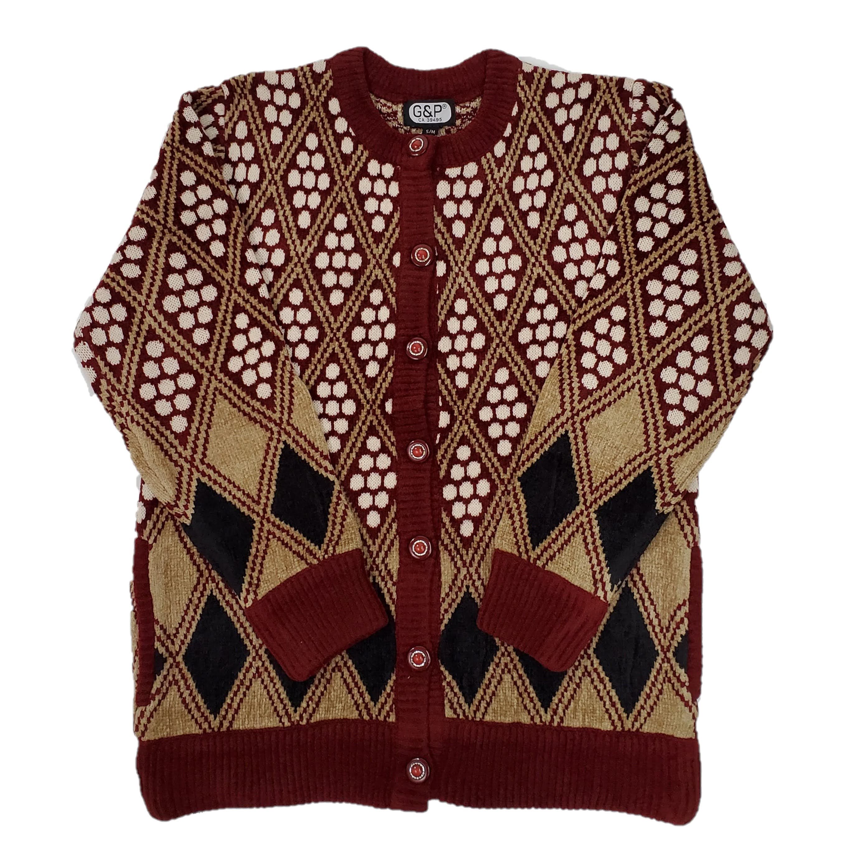 Maroon With Beige Black White