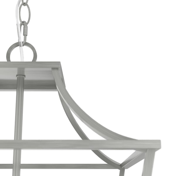 Hunter Laurel Ridge 4-Light 15-Inch Brushed Nickel Pendant Lantern - Perfect for Entryway, Porch, and Dining Room Lighting