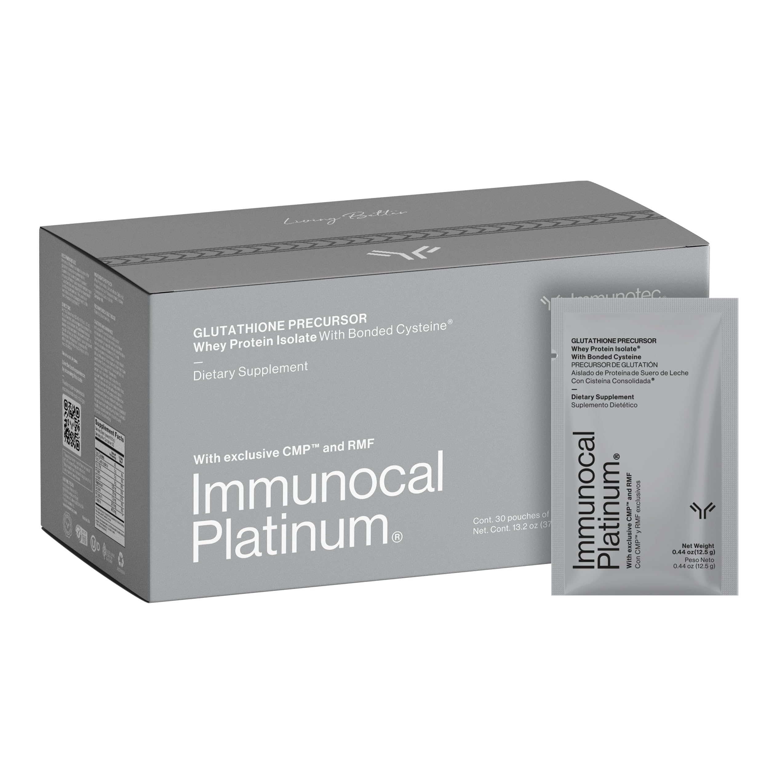 Immunocal Platinum Glutathione Precursor – Premium Whey Protein Isolate Powder for Anti-Aging, Skin Renewal & Immune Support | Sugar-Free, Lactose-Free Supplement for Detox & Bone Health | 30 Servings | Ideal for Daily Wellness & Fitness Recovery