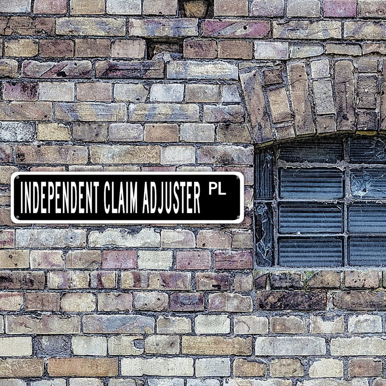 Personalized Independent Claim Adjuster PL Retro Black Office Sign - Water-Resistant Metal Wall Decor for Office, Bedroom, Bathroom - 4x18 Inch Rectangle - Perfect for Professional Spaces & Home Decor