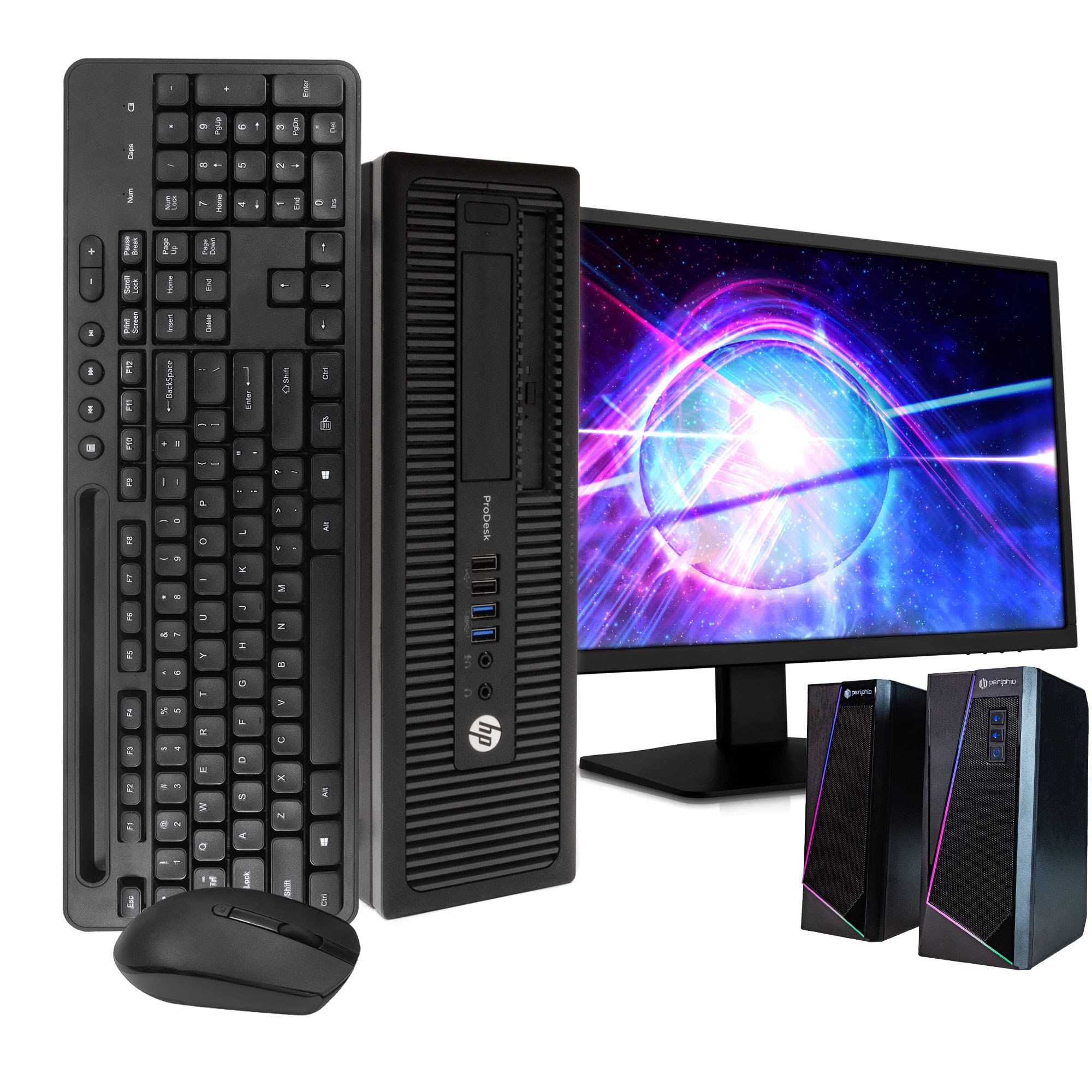 Renewed HP ProDesk 600G1 Business Desktop Computer - Intel Core i5 Processor, 8GB RAM, 500GB HDD, Windows 10 Pro 64-bit with 24