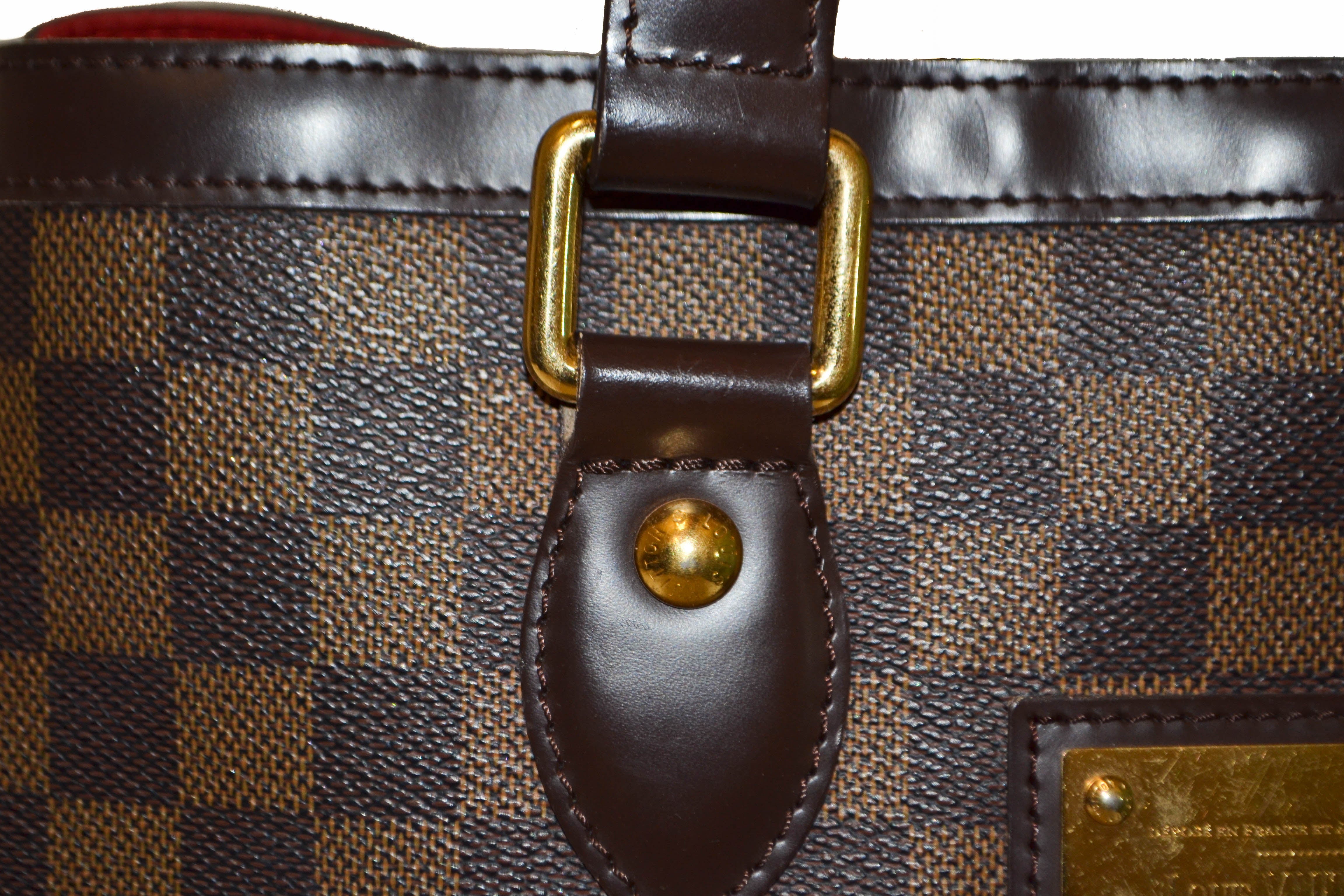 Authentic Louis Vuitton Damier Ebene Hampstead PM Handbag for Women - Luxury Designer Shoulder Bag for Work, Travel & Everyday Use