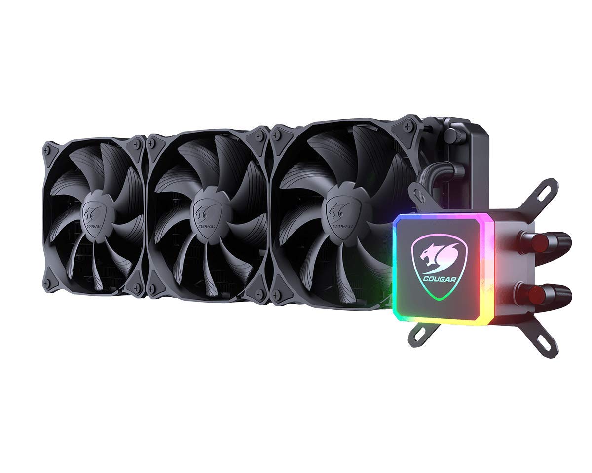 COUGAR Aqua 360 High-Performance RGB CPU Liquid Cooler with Remote Control - Vibrant LED Pump Head for Gaming PC, Workstation & Overclocking - Perfect for High-End Desktop Builds & Extreme Cooling Needs