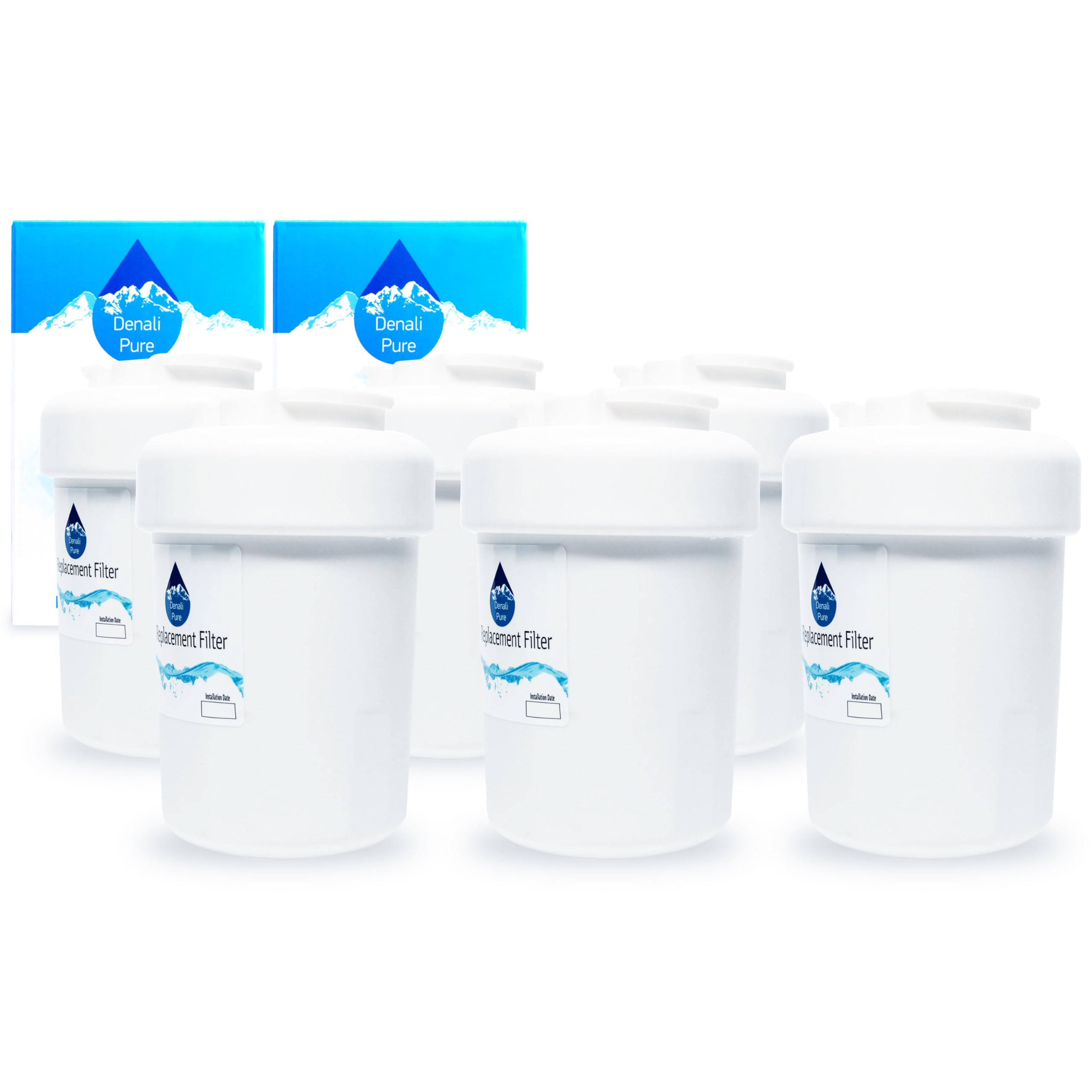 6-Pack GE GSHF3KGZBCWW Refrigerator Water Filter Replacement - Compatible with GE MWF & MWFP Fridge Filters | Pure Drinking Water for Home & Office Use