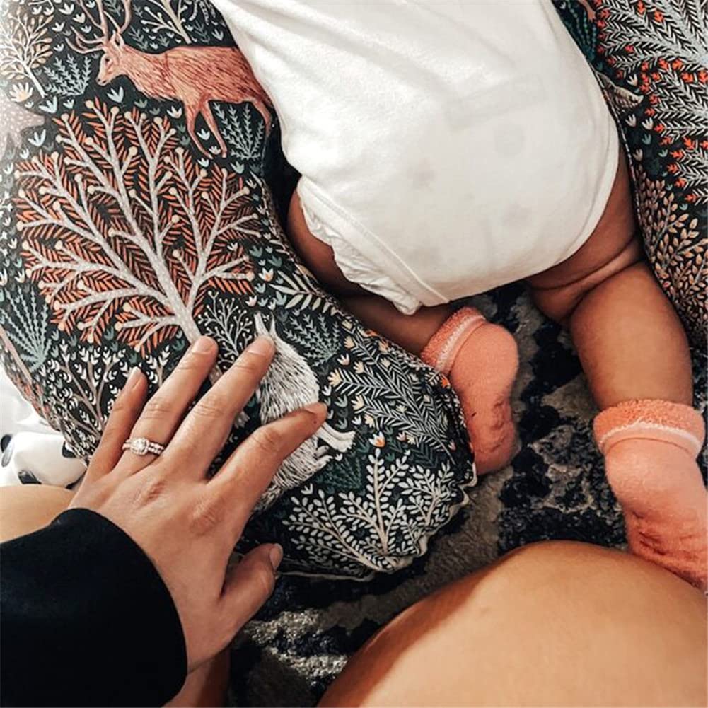 Stretchy Nursing Pillow Cover for Breastfeeding Moms - Two-Sided Design with Butterfly Bee Pattern - Perfect for Comfortable Nursing at Home or On-the-Go