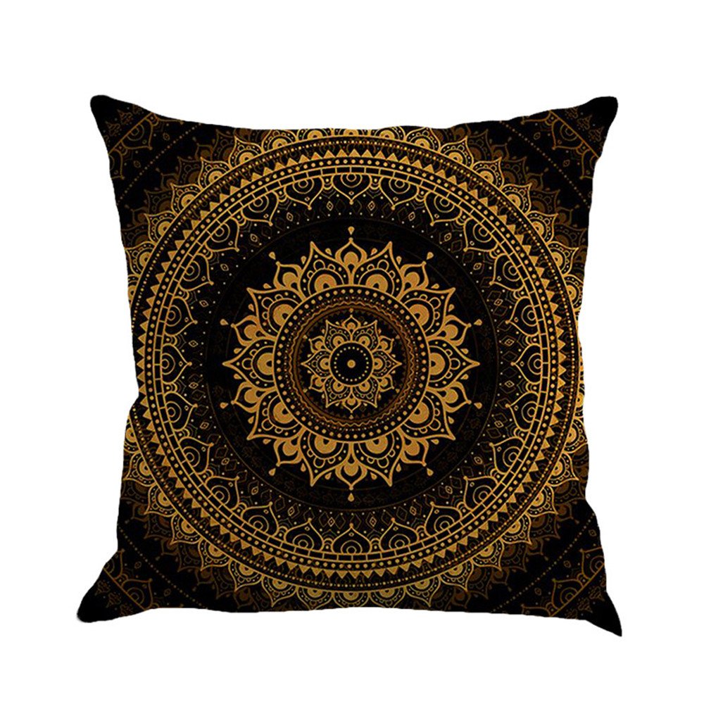 Xipoxipdo Geometric Linen Cushion Cover - White & Beige Throw Pillow Case for Sofa, Bed, Chair | Home Decor Accent Pillow | Washable & Durable (Size C, One Size) - Perfect for Living Room, Bedroom, Office Decor