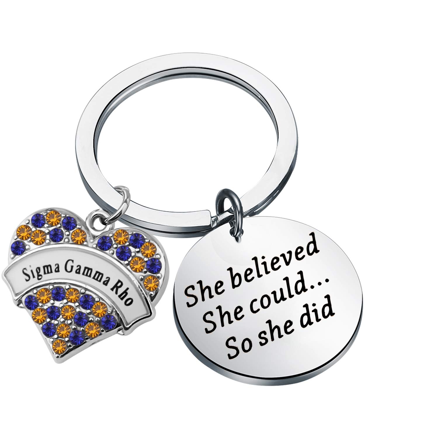 SEIRAA Inspirational Keychain for Women & Girls - 'Believed She Could' Motivational Gift - Perfect for Sorority Sisters, Graduation, Birthdays & Daily Encouragement