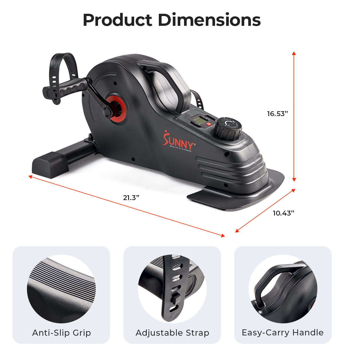 Portable Mini Exercise Bike with Smart Magnetic Resistance - Compact & Quiet Under Desk Cycling for Home & Office Workouts