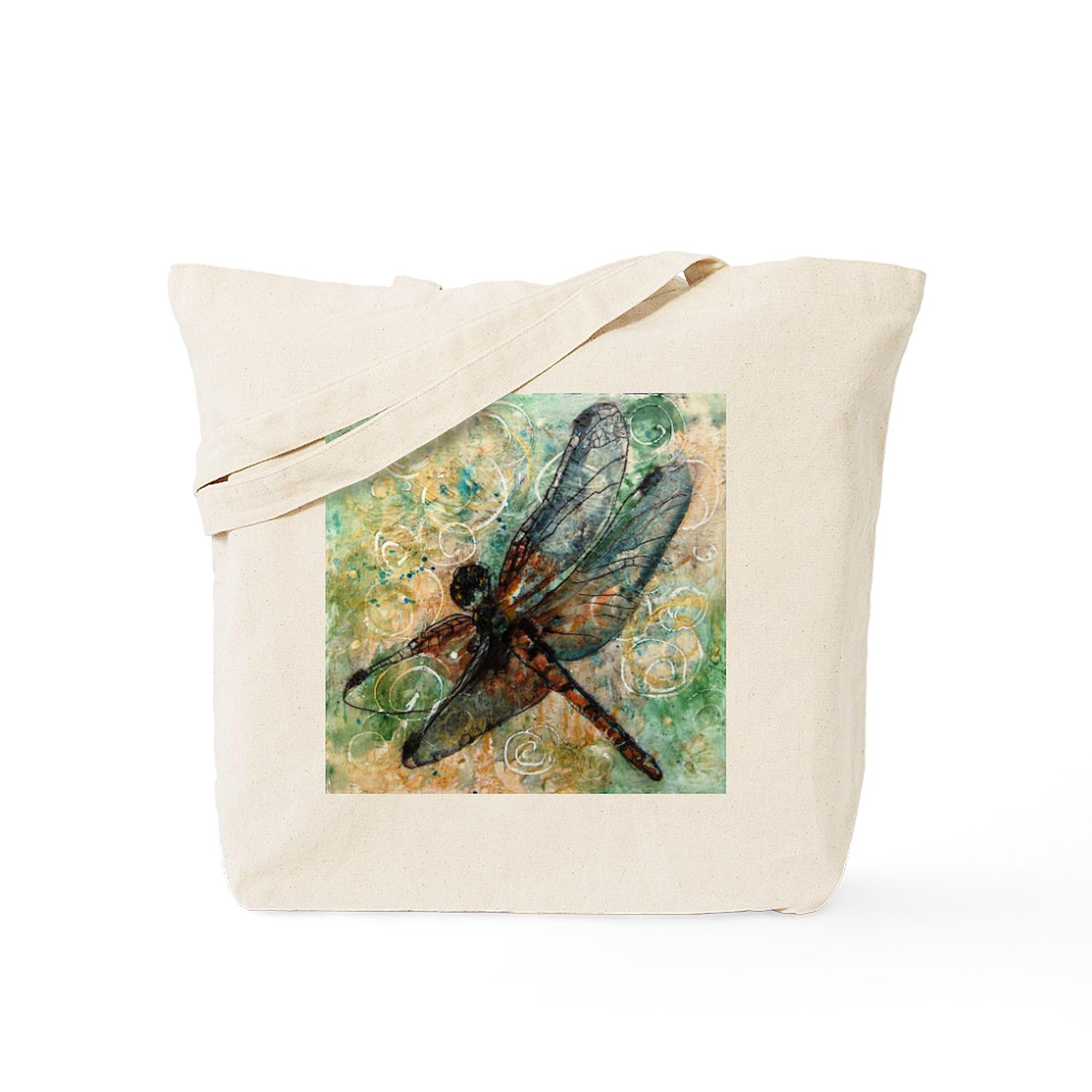 Dragonfly Dance Natural Canvas Tote Bag - Eco-Friendly Reusable Shopping Bag for Groceries, Beach & Daily Use