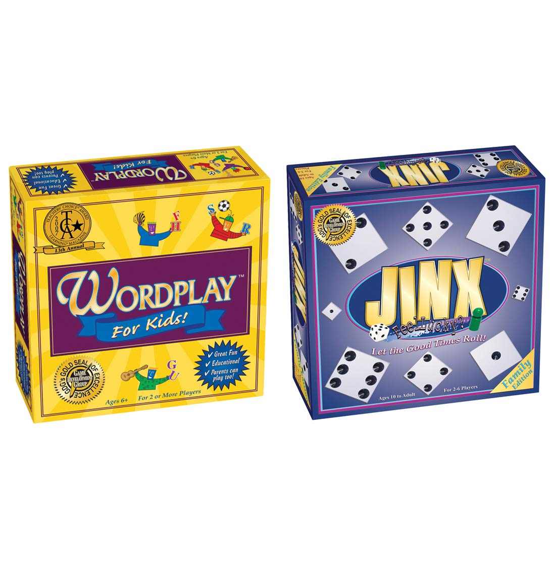 Kids Wordplay & Jinx Family Board Game Bundle - Fun for Family Game Night