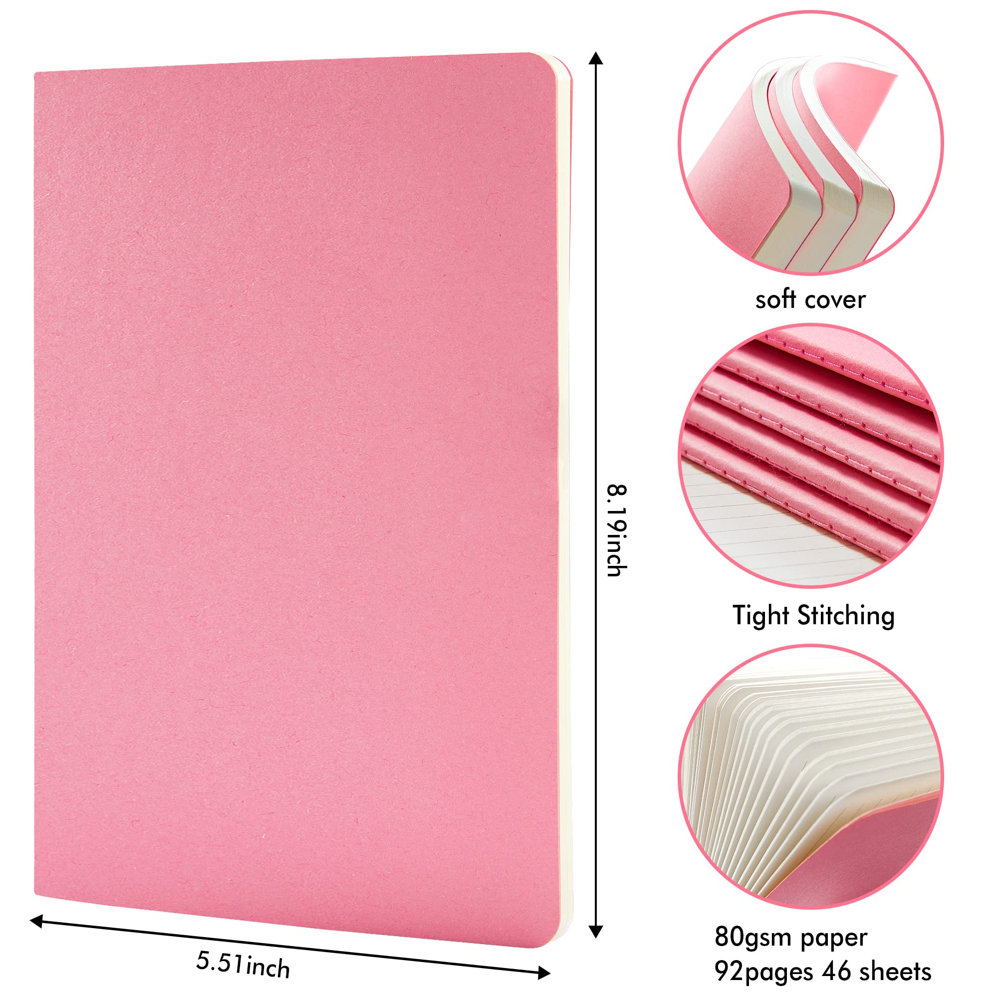 36 Pack Soft Cover Lined Notebooks - A5 Size (8.2
