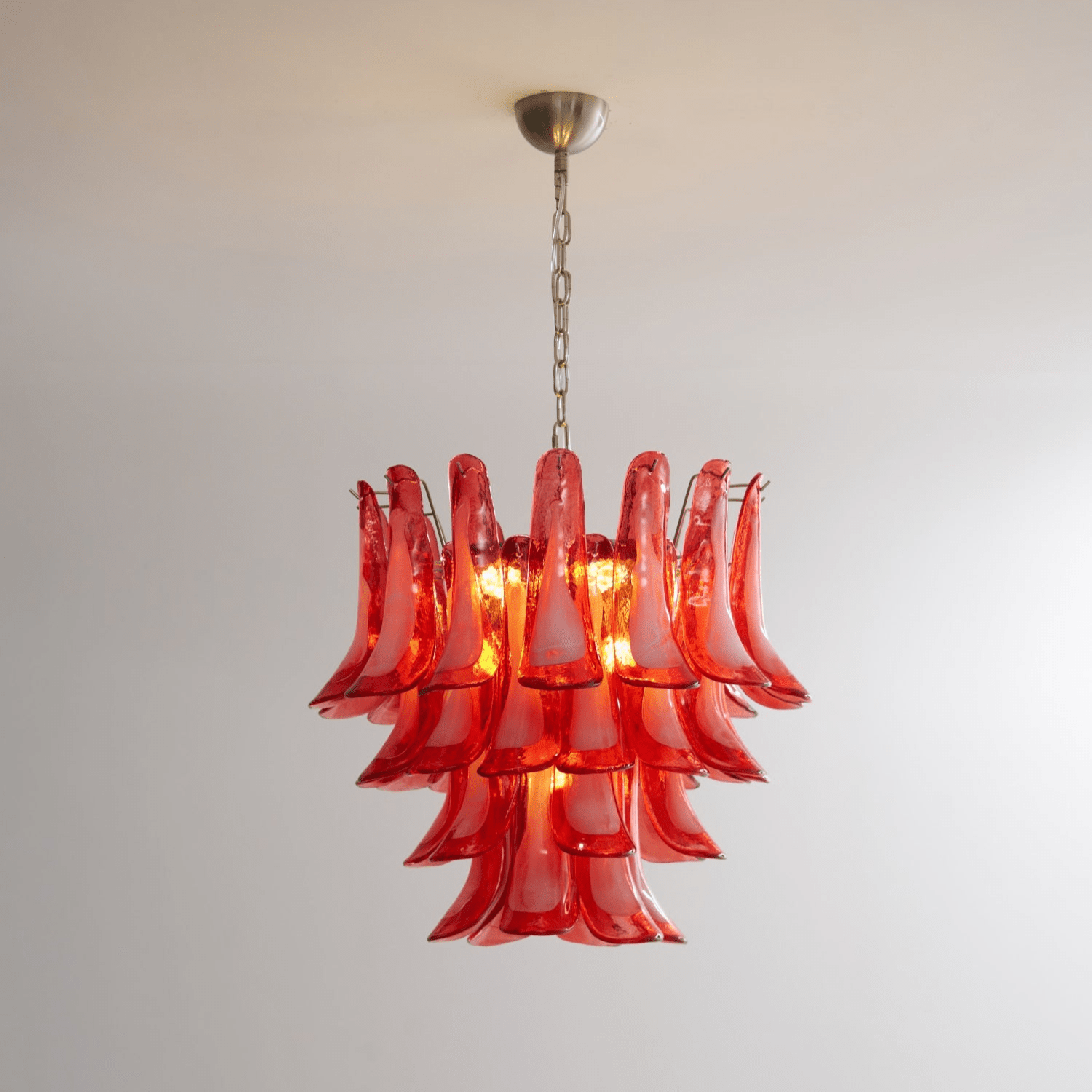 Exquisite Murano Glass Petal Chandelier - Handcrafted Italian Crystal Ceiling Light Fixture for Dining Room, Bedroom & Luxury Home Decor
