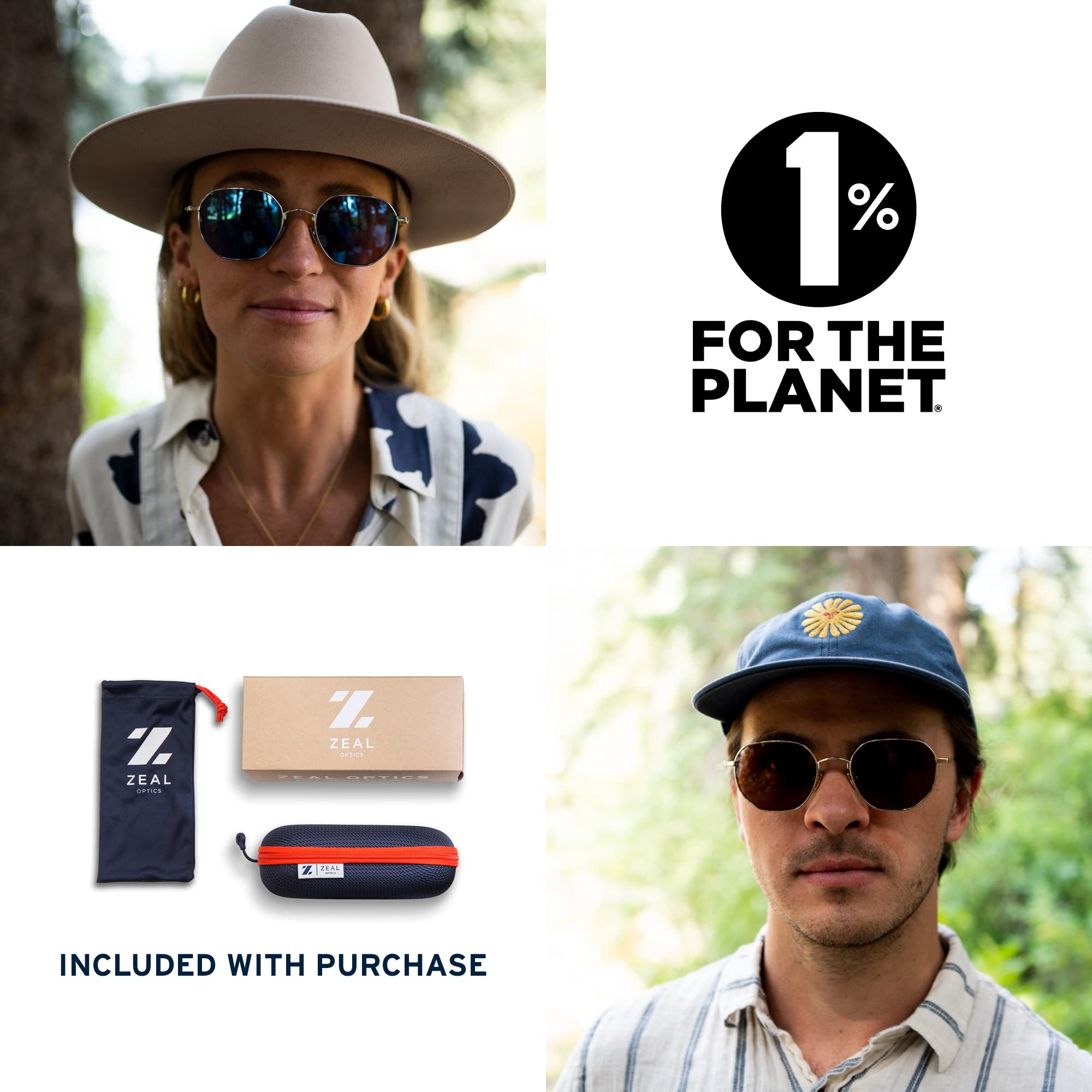 Zeal Optics Easterly Round Aviator Polarized Sunglasses for Men & Women - UV Protection, Lightweight & Stylish - Perfect for Driving, Beach & Outdoor Activities