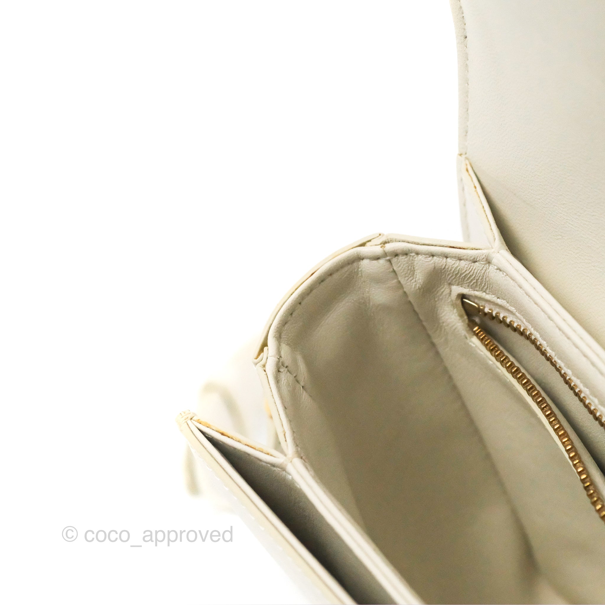 Celine Teen Triomphe Bag in Shiny White Calfskin Leather - Perfect for Everyday Use, Work & Special Occasions