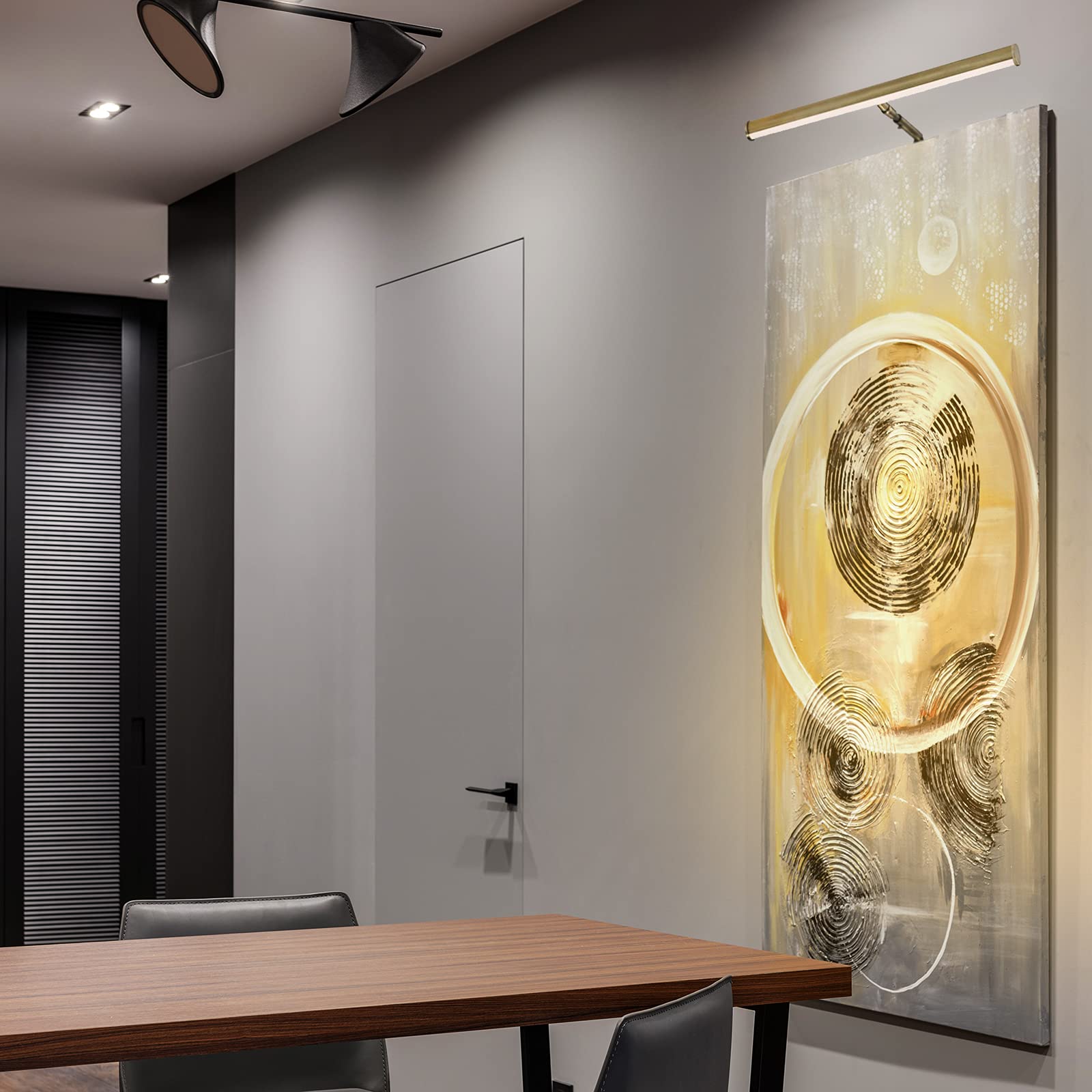 Ciata 14-Inch LED Picture Light for Wall Art - 3000K Warm White, 4W Adjustable Metal Frame Light with Inline On/Off Switch, CRI90, Antique Brass - Perfect for Gallery, Museum & Home Decor Lighting