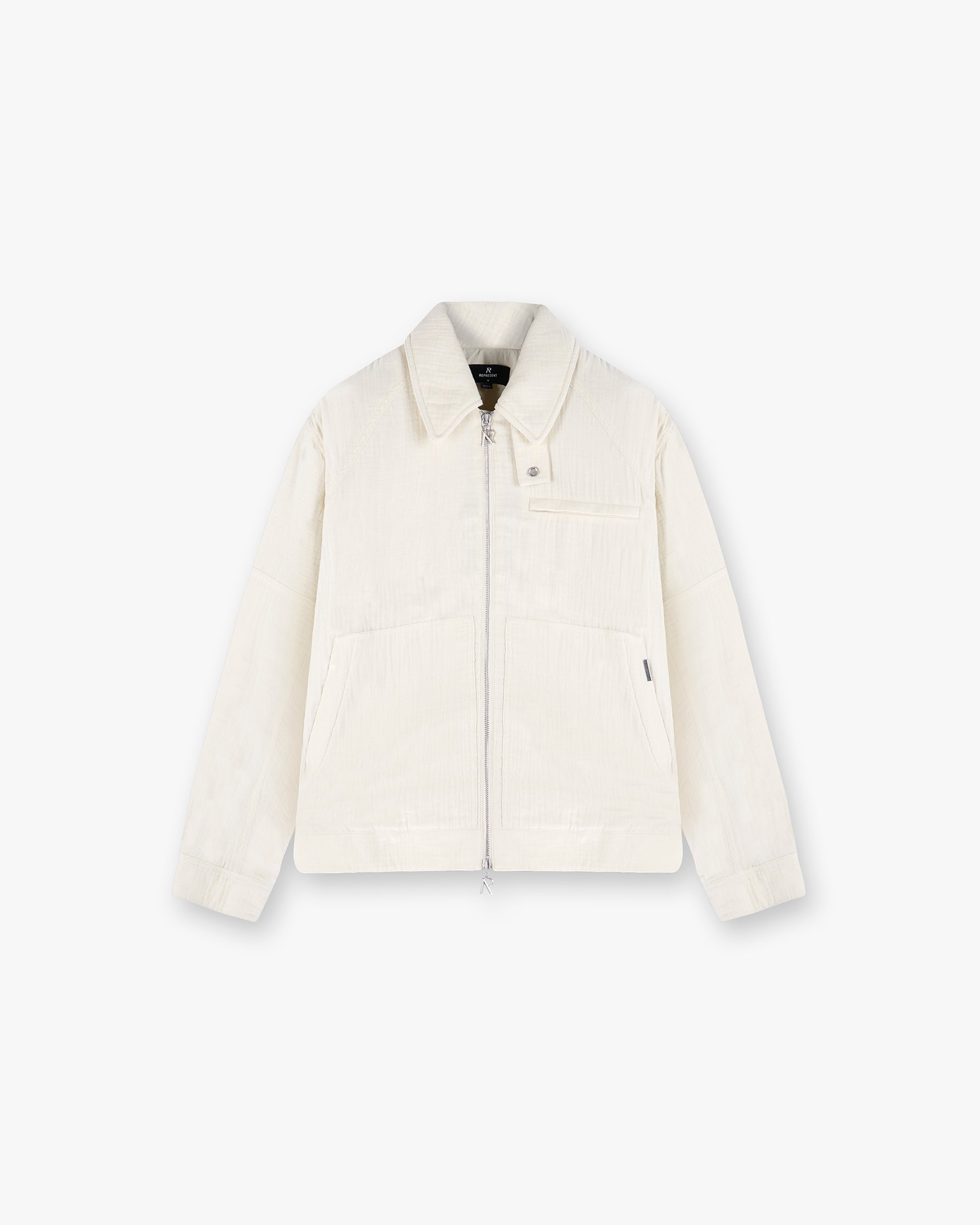 Stylish Crinkle Trucker Jacket in Ecru - Perfect for Casual Outfits & Streetwear Fashion