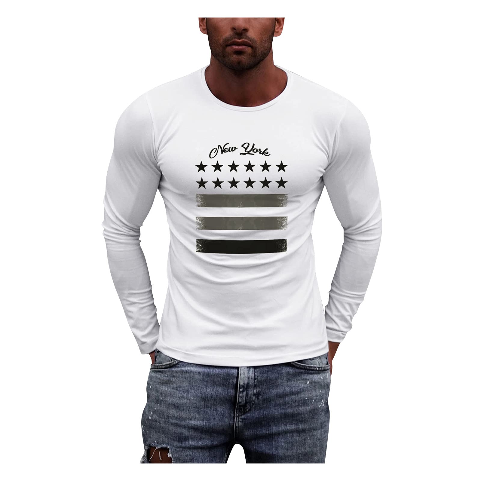 Xiloccer Men's Long Sleeve Graphic T-Shirts - Soft Crewneck Workout Shirts & Casual Sweatshirts for Men | Gym, Running, Outdoor Activities & Everyday Wear