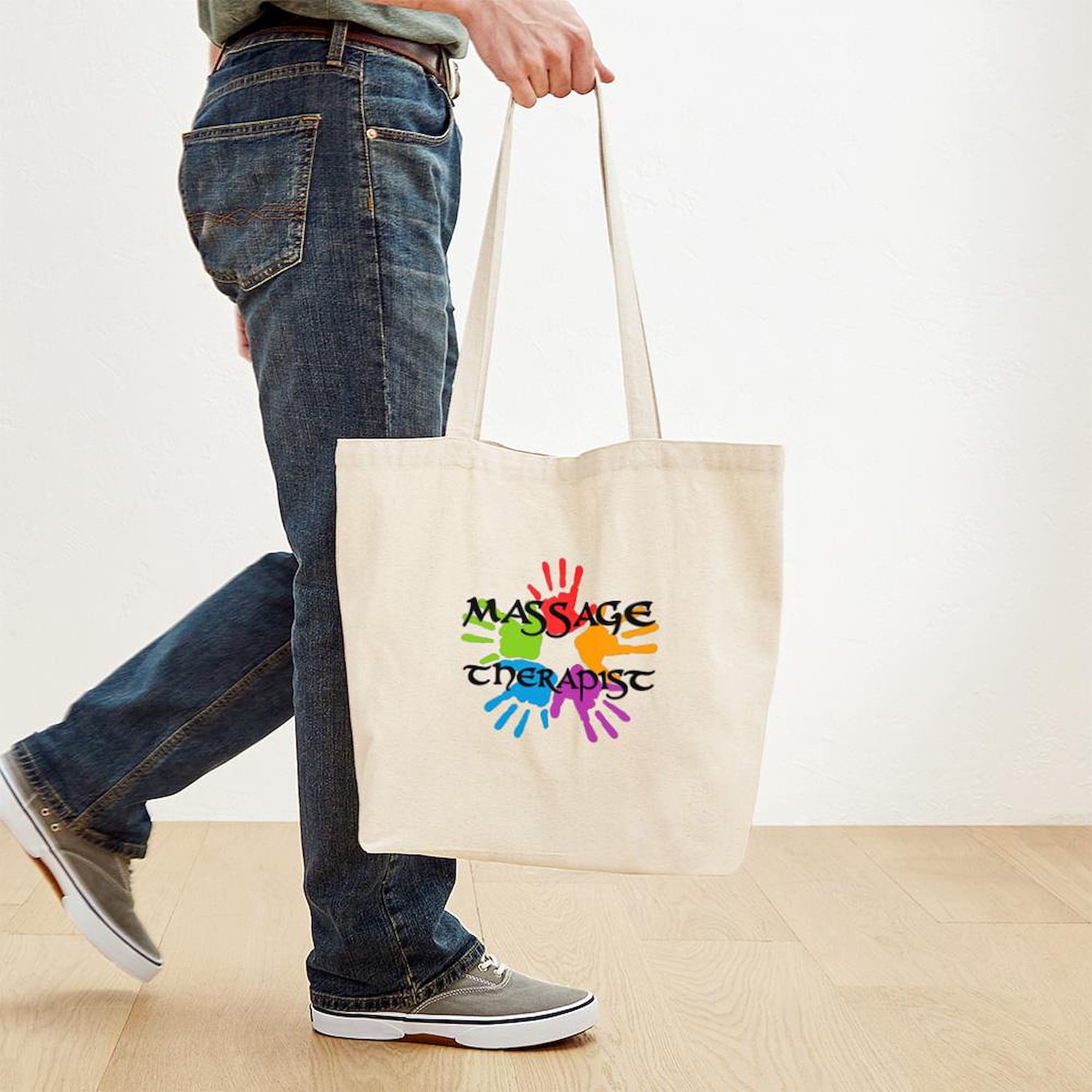Massage Therapist Tote Bag - Natural Canvas Reusable Shopping Bag for Professionals | Perfect for Work, Gifts & Daily Use