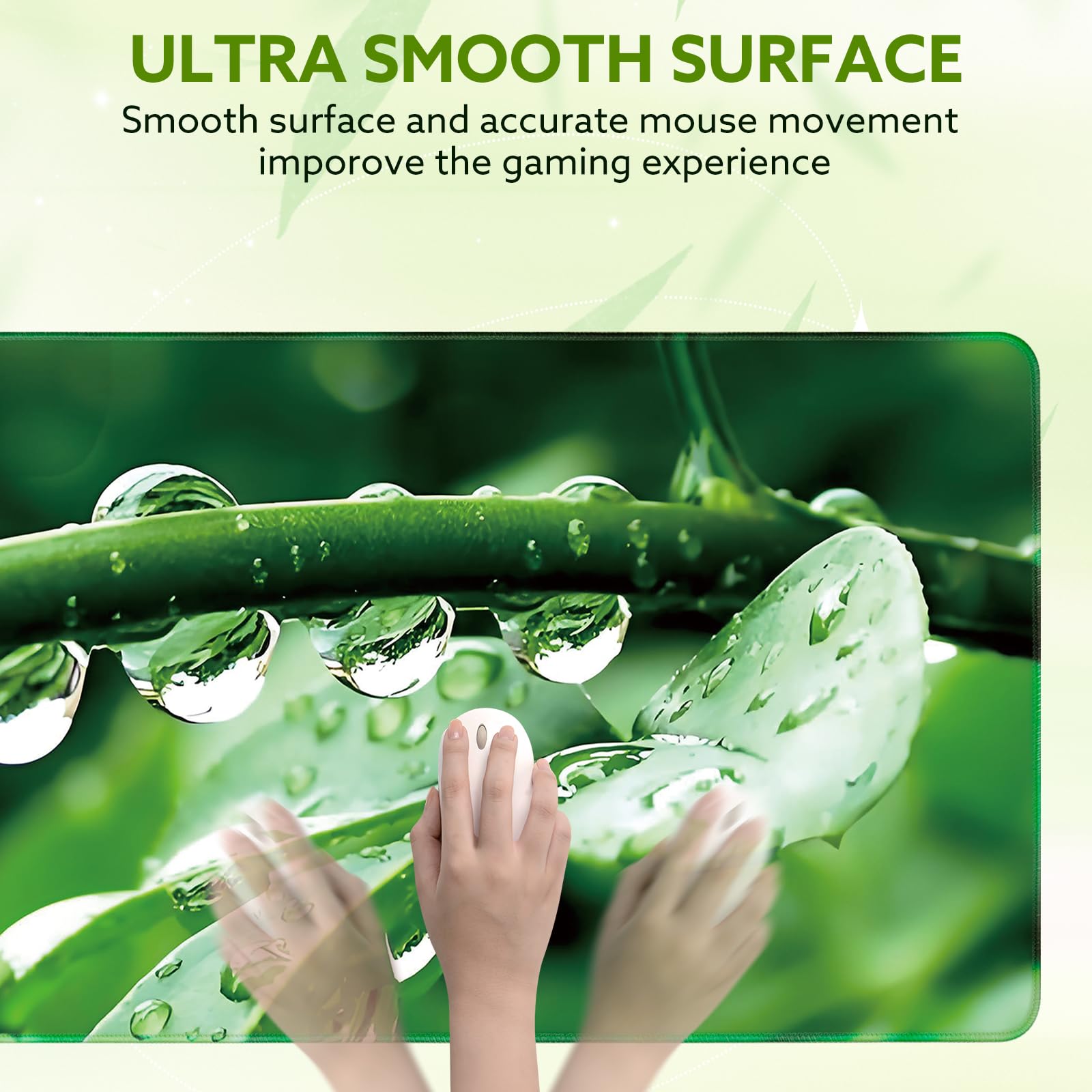 Large Gaming Mouse Pad 31.5 x 13 Inches - Non-Slip Rubber Base Keyboard & Mouse Mat for PC, Laptop, Office & Home Use - 2-in-1 XL Extended Mousepad for Gamers & Professionals (Dewdrop Design) - Perfect for Workstations, Gaming Setups & Home Offices