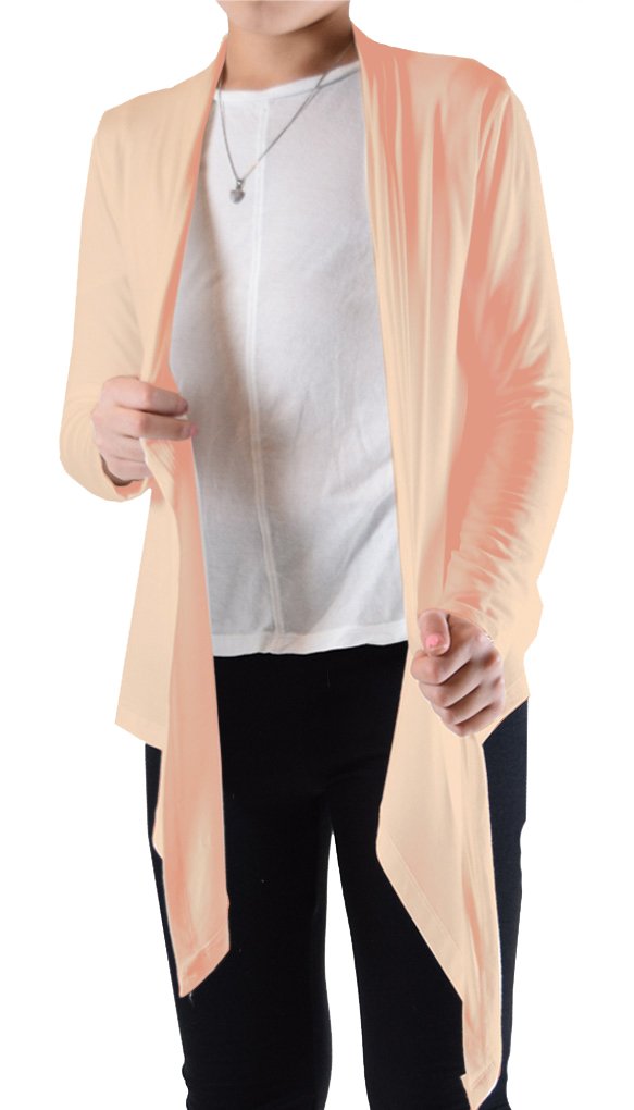 Dinamit Jeans Big Girls' Long Sleeve Flyaway Cardigan Sweater | Soft Knit Open Front Cardigan for Teen Girls | Perfect for School, Layering & Casual Outfits