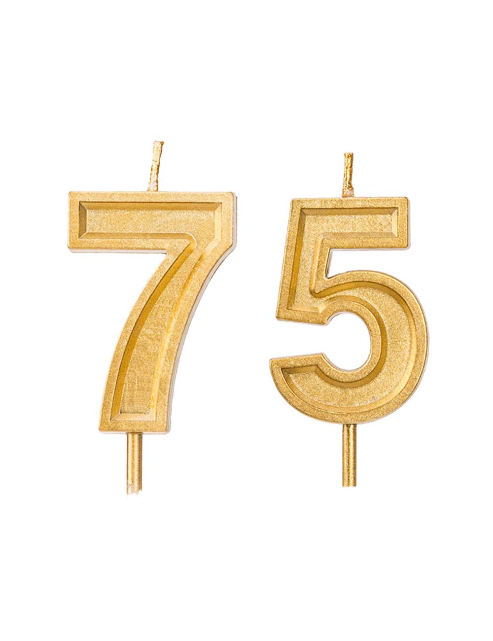 2.76 Inch Gold 75th Birthday Candles - Number 75 Cake Topper for Anniversary Party Decorations | Perfect for Milestone Birthday Cakes, Retirement Celebrations & Golden Anniversary Decor