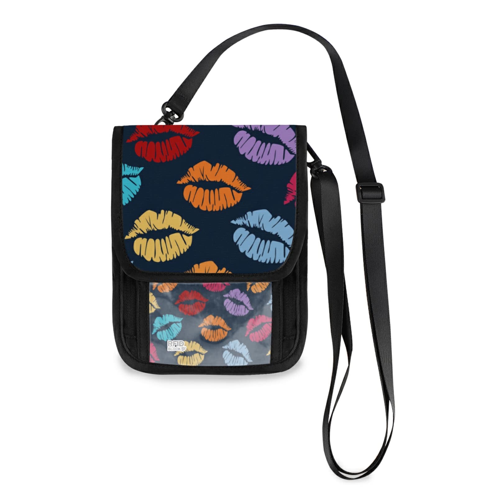 Trendy Small Crossbody Phone Purse for Women - Lip Print Mini Messenger Bag with Wallet Function - Perfect for Daily Use, Travel & Shopping