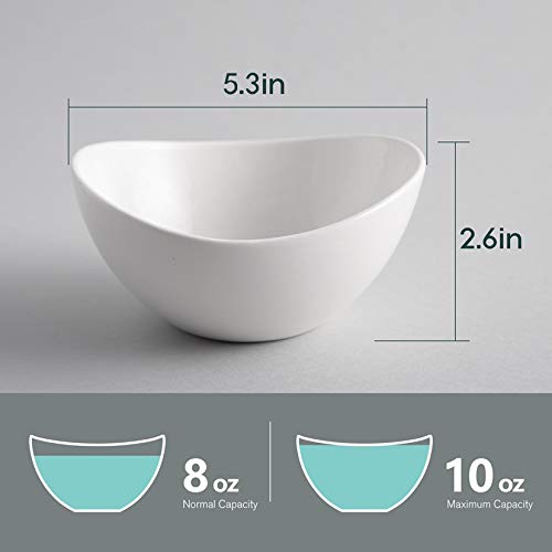 6-Pack White Porcelain Serving Bowls - 10 oz Small Dessert Dishes for Ice Cream, Snacks, Appetizers & Candy | Durable Ceramic Bowls, Dishwasher Safe | Perfect for Parties, Restaurants & Home Entertaining