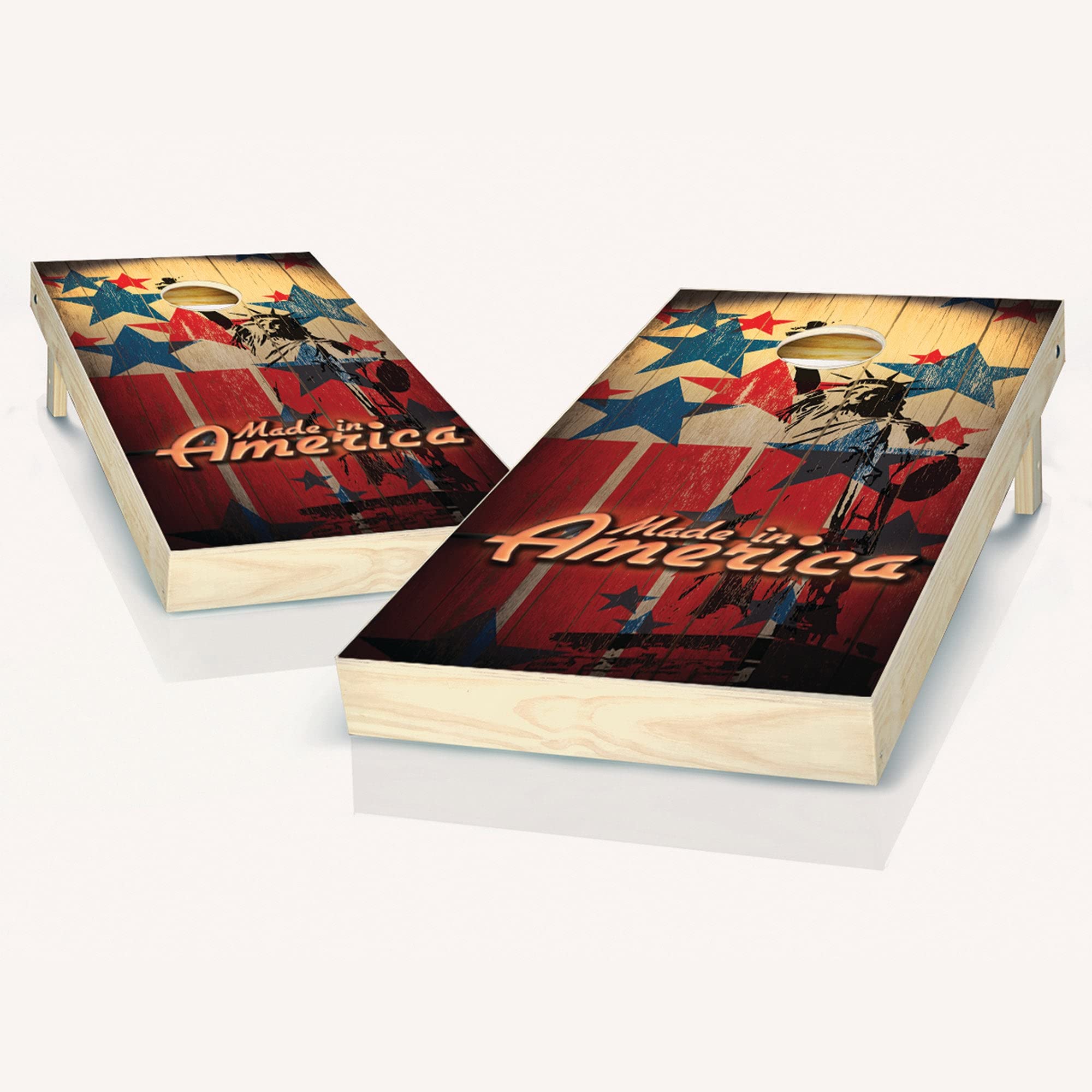 Premium American-Made Cornhole Boards Set - 2 Boards & 8 Bags - Customizable Options for Backyard, Tailgating & Outdoor Parties