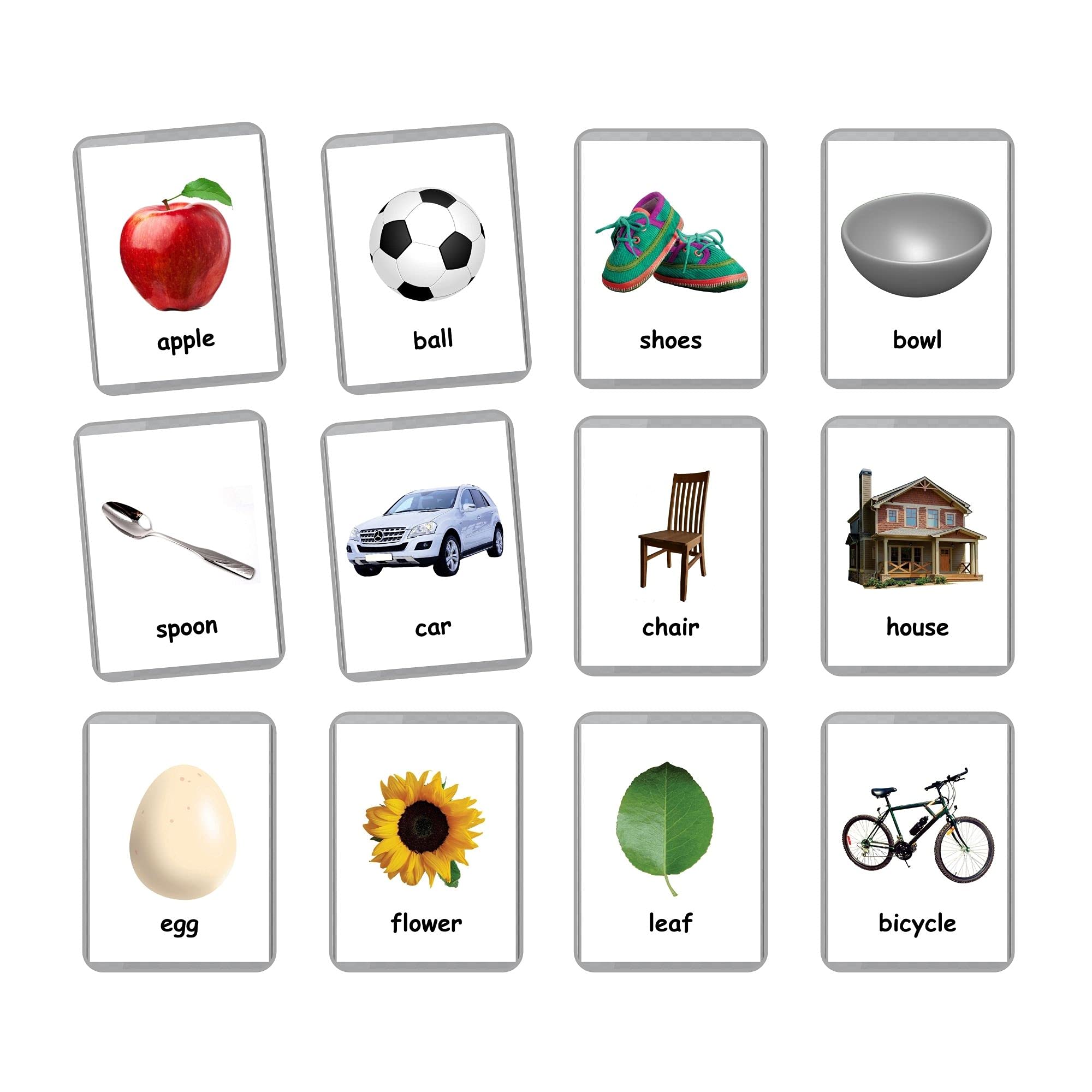 First Words Flash Cards for Babies - 48 Early Learning Flash Cards | English Bilingual Educational Toys | Homeschool & Preschool Learning Tool | Perfect for Toddler Vocabulary Building & Language Development