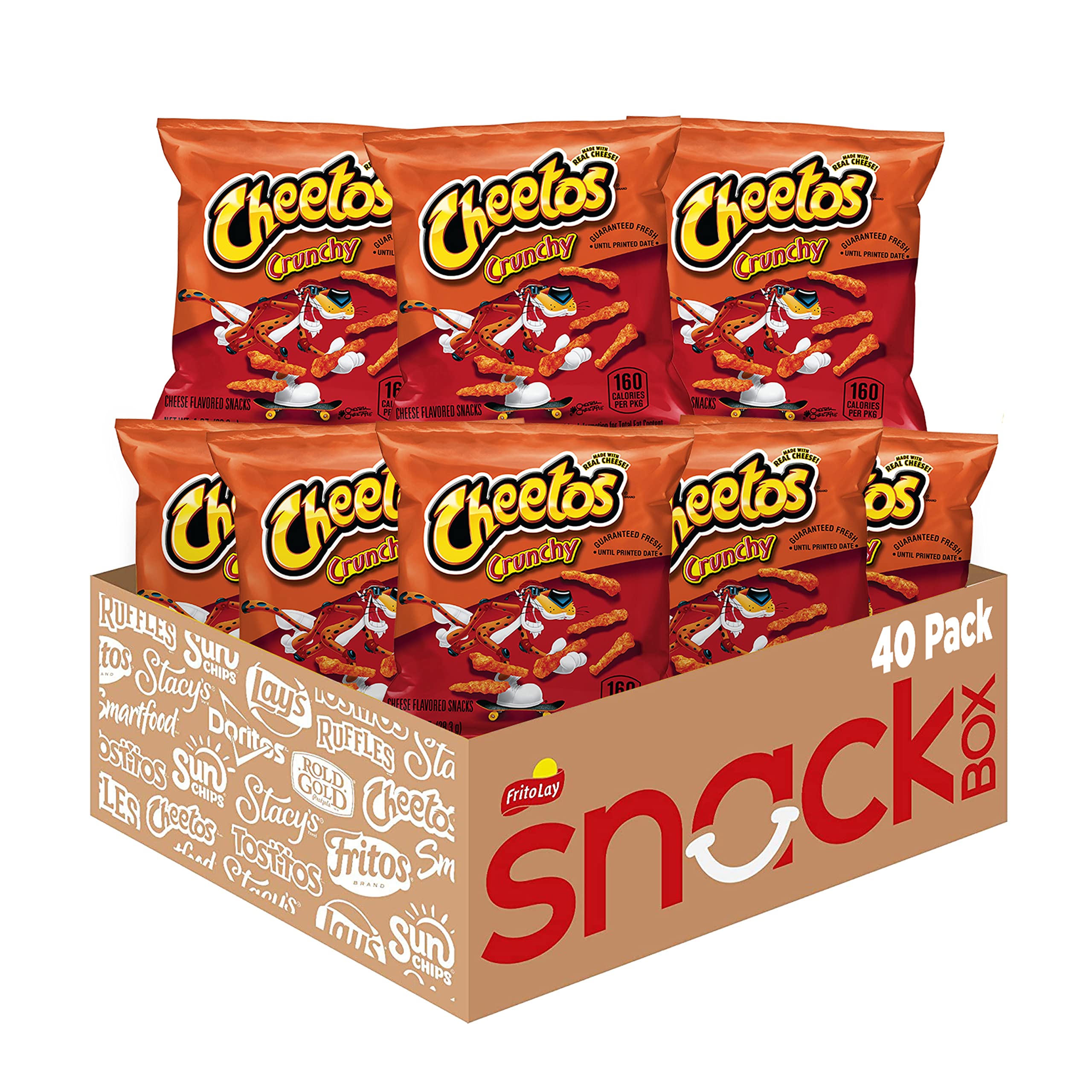 Crunchy Cheese Flavored Cheetos Snacks - Gluten Free, 1oz Single Serve Bags (40 Pack) | Perfect for Lunchboxes, Office Snacks & Party Favors